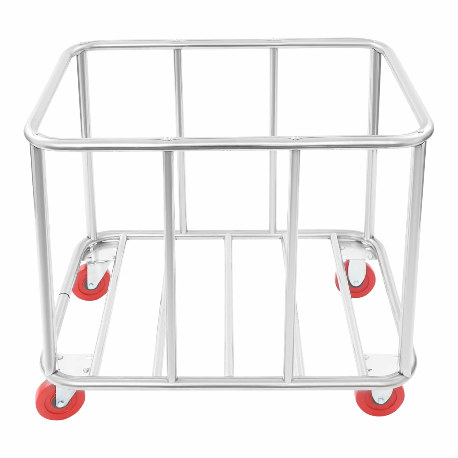 Carrito de lavandería grande de acero inoxidable con ruedas, capacidad de carga de 117,93 kg, cesta para la colada, para hoteles, apartamentos, almacenes y hospitales, 90 x 65 x 80 cm