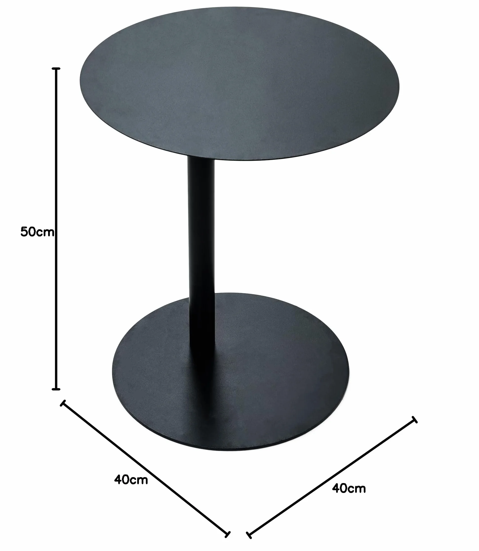 Spinder Design Mero Mesa Lateral, Metal, Negro, Talla única