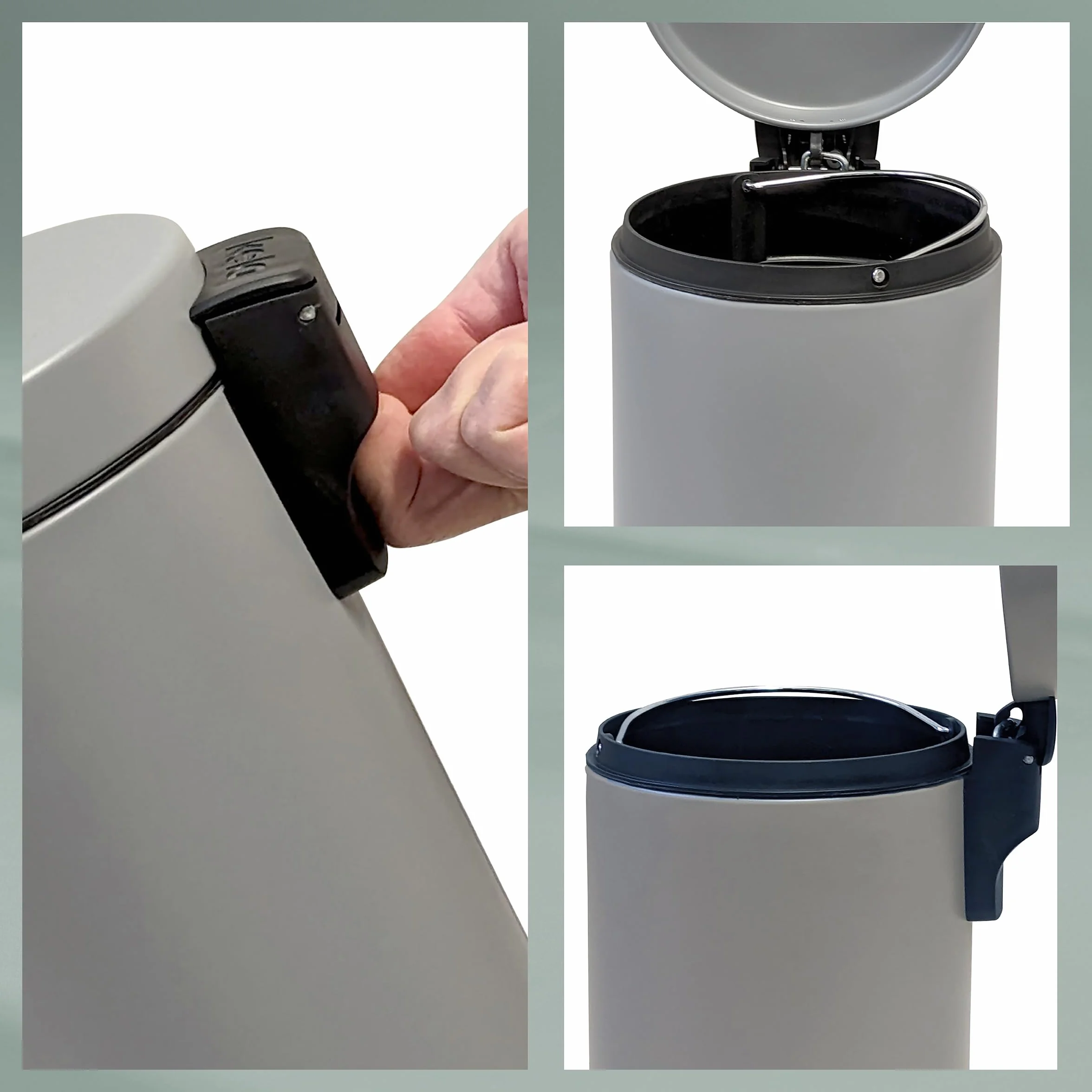 MONACO kela Cubo de basura acero inoxidable 3L mate con pedal