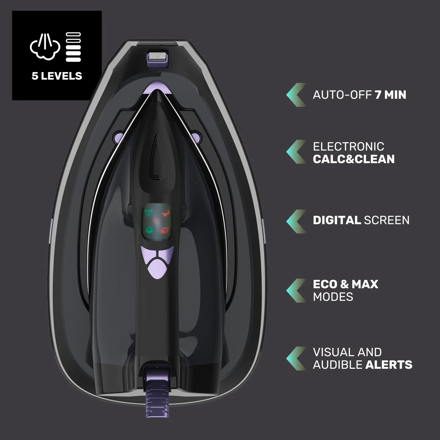 Taurus Amazing – Centro de planchado SSD3002 | 3000W | Depósito 1,5L | Suela cerámica | Golpe Vapor 130g/min | Pantalla digital | Antigoteo | Antical | Autolimpieza | Auto apagado