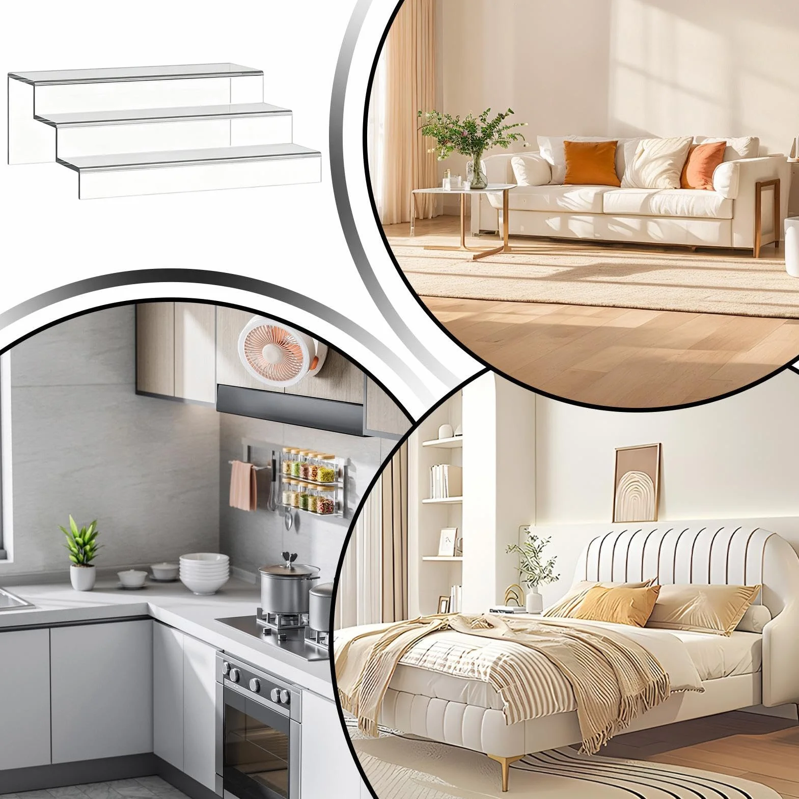 Organizador de Latas para Despensa 3 Niveles Expandible con Asas | Organizador Ajustable para Latas para Despensa Para Cocina Hogar Maquillaje Comida Condimentos y Perfume