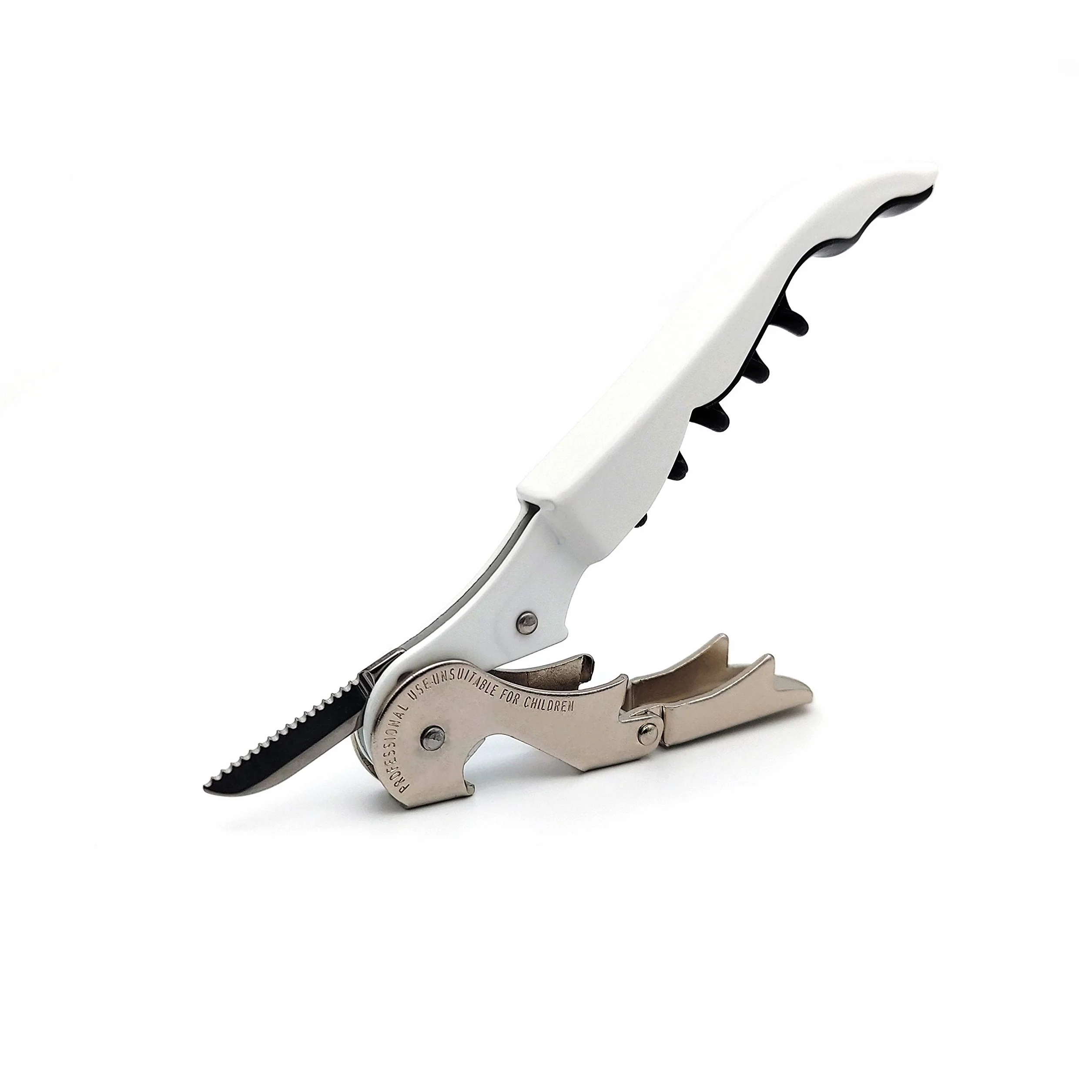 Pulltap's Sacacorchos clásico con doble bisagra para llave de vino, para zurdos (blanco), regular