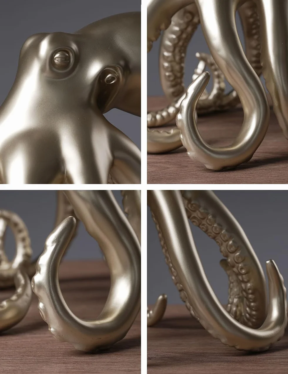 Escultura de Pulpo Figura Abstracta Estatua Moderna Decoración Arte Interior Regalo para Estanterías Escritorio Mesas Resina 22cm