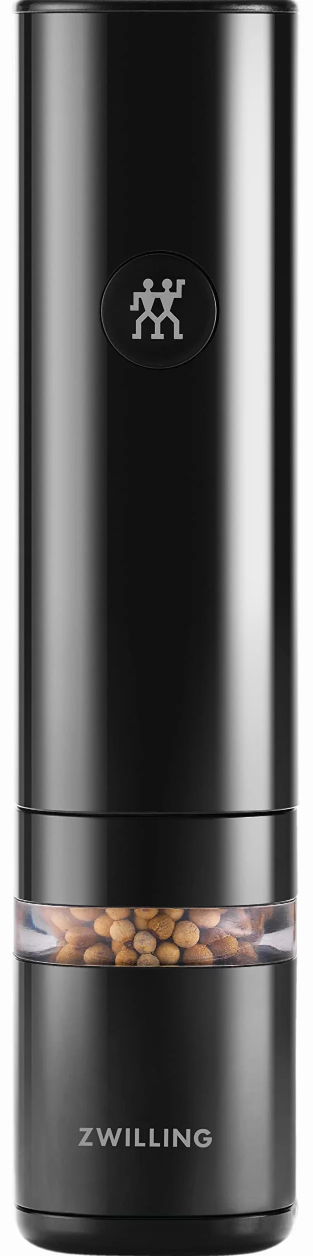 ZWILLING ENFINIGY Molinillo eléctrico de sal y pimienta con molinillo de cerámica y luz LED, Recargable por USB, Negro