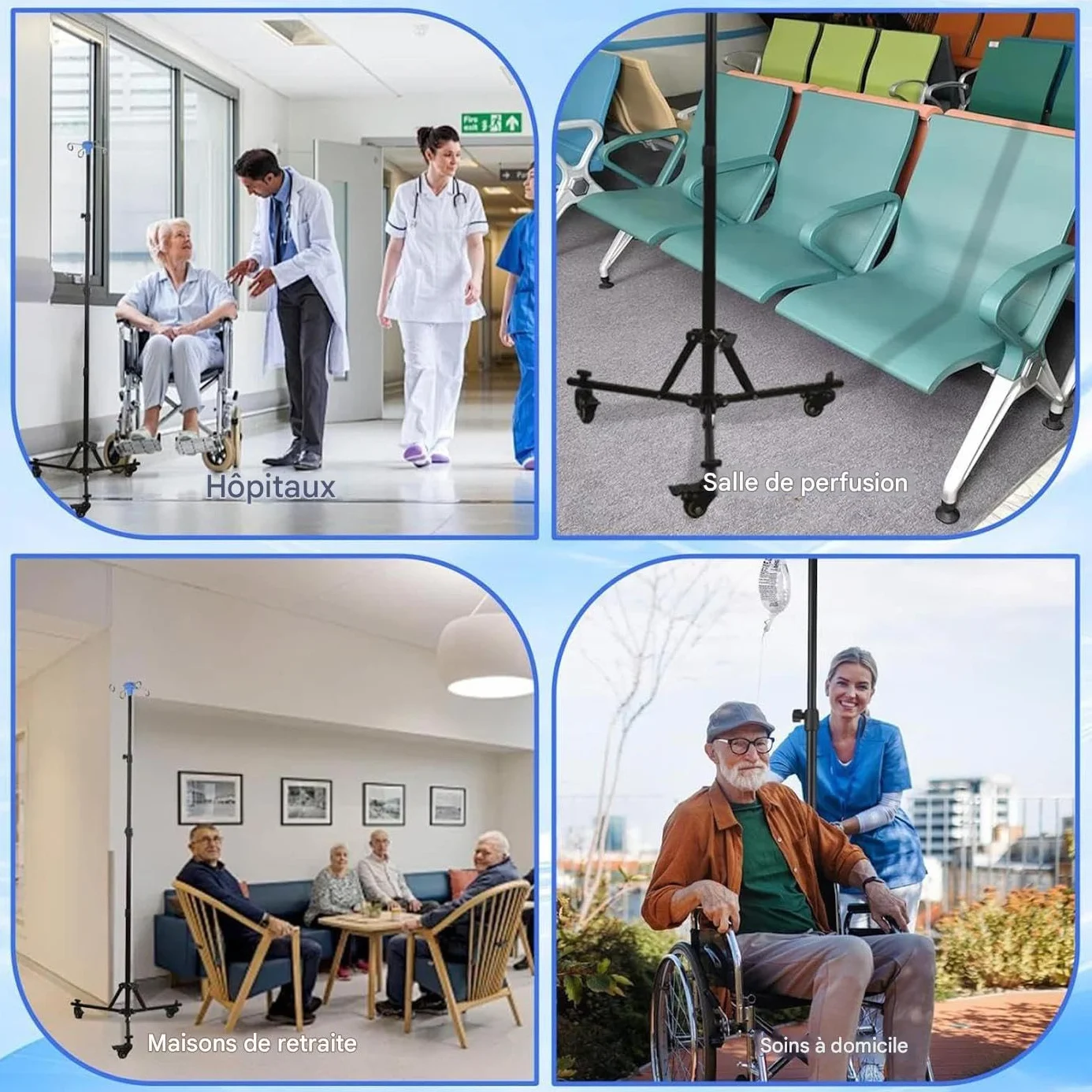 Pie De Infusión Equipo De Enfermería Diario Plegable Para | Pie de infusión móvil con gancho para hospital, cama, al aire libre, clínicas,