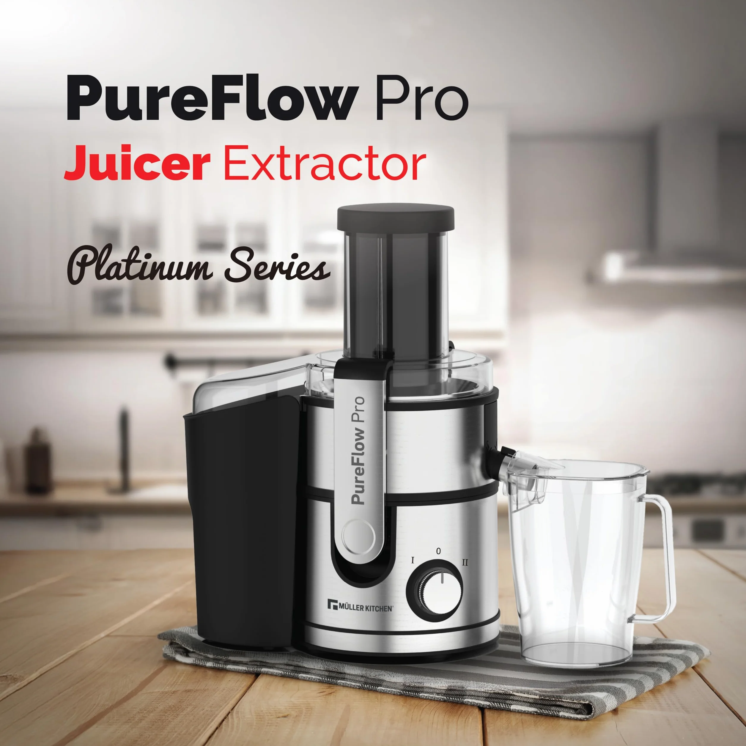 Muller Kitchen MK-6075 Licuadora INOX 2 velocidades Tubo de alimentación extra grande