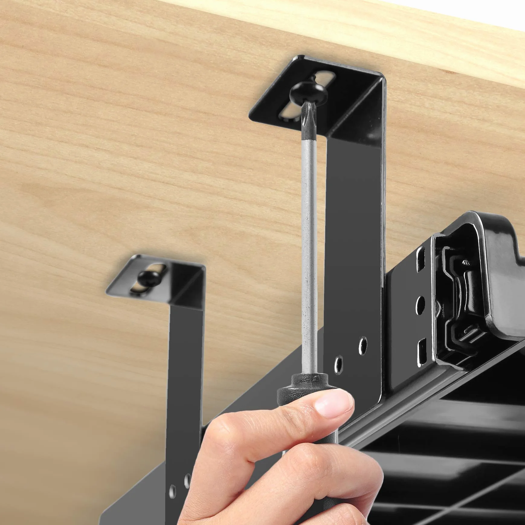 Duronic DKTSX2 Plataforma para Teclado y Ratón de 39 cm, Tablero de Metal Negro