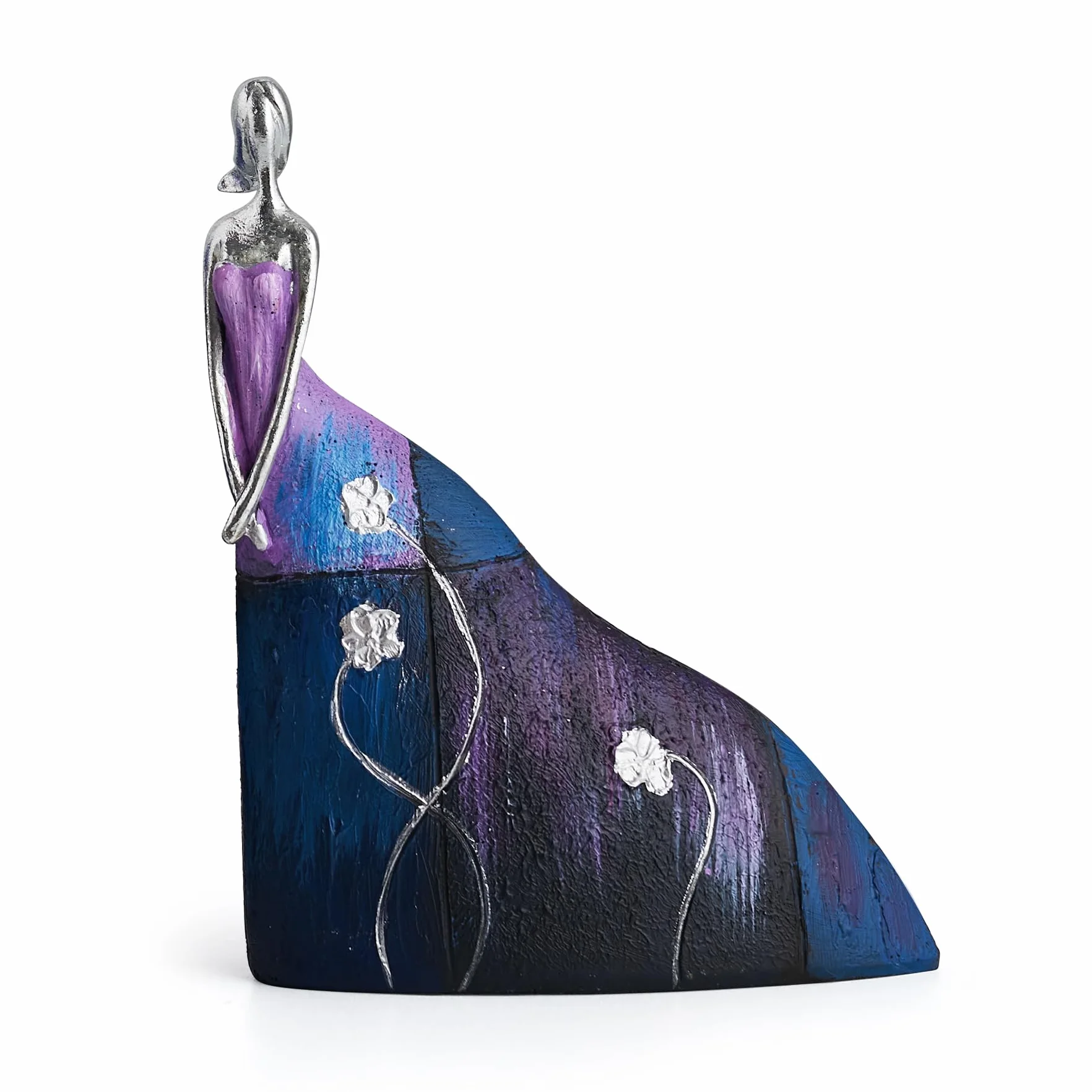 Octdays Escultura femenina de arte abstracto: estatua de mujer de yoga para decoración moderna del hogar, figuras de pintura al óleo, decoraciones coloridas para sala de estar, oficina, estantes