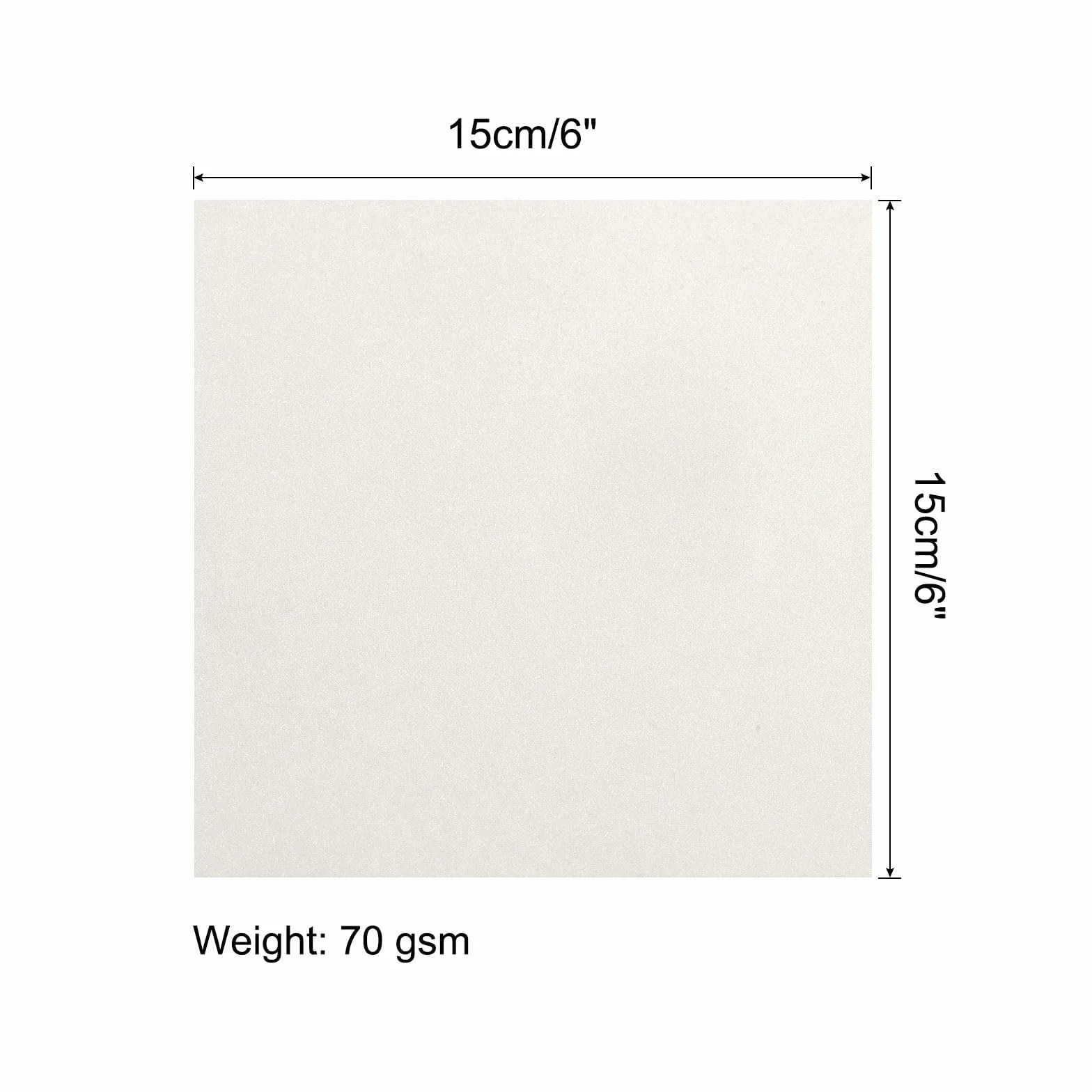 sourcing map Papel Origami Doble Cara 100 Hojas 15x15cm Cuadrado Crema-Blanco