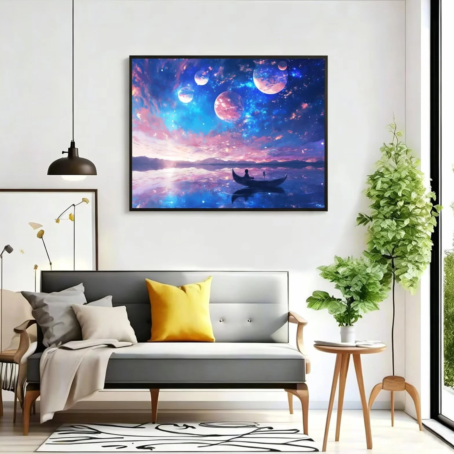 Pintar por Numeros planeta Pinturas Acrilicas Bote pequeño Pintura por Numeros Lienzos para Pintar, Pintura Acrilica Manualidades, Decoración para Hogar, Regalos Cumpleaños, 90x120cm Sin Marco, q-898