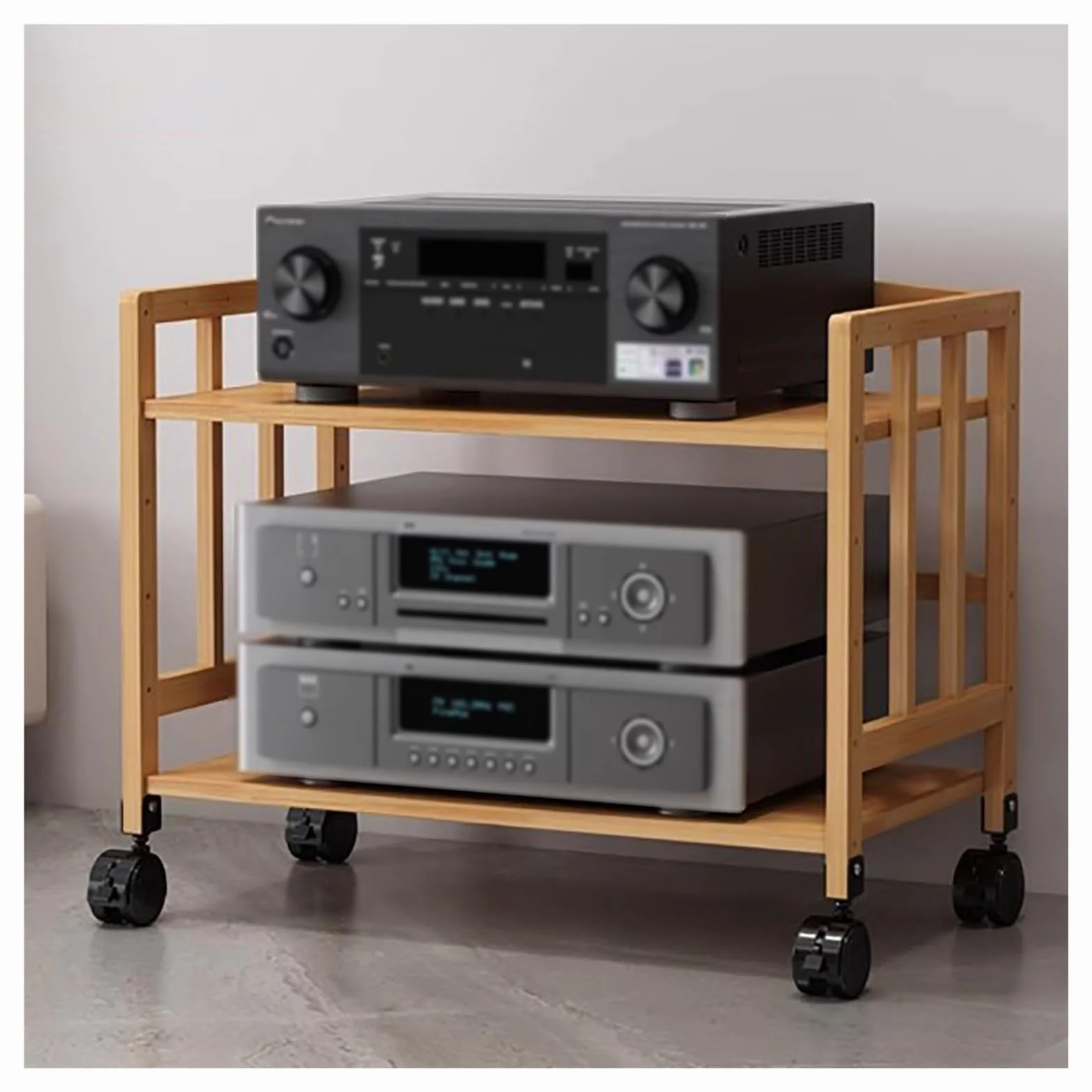 Torre de audio y video para el hogar, estante de componentes estéreo multimedia, reproductor de discos y receptor de CD, soporte amplificador de altavoz, centro de entretenimiento para juegos y sala