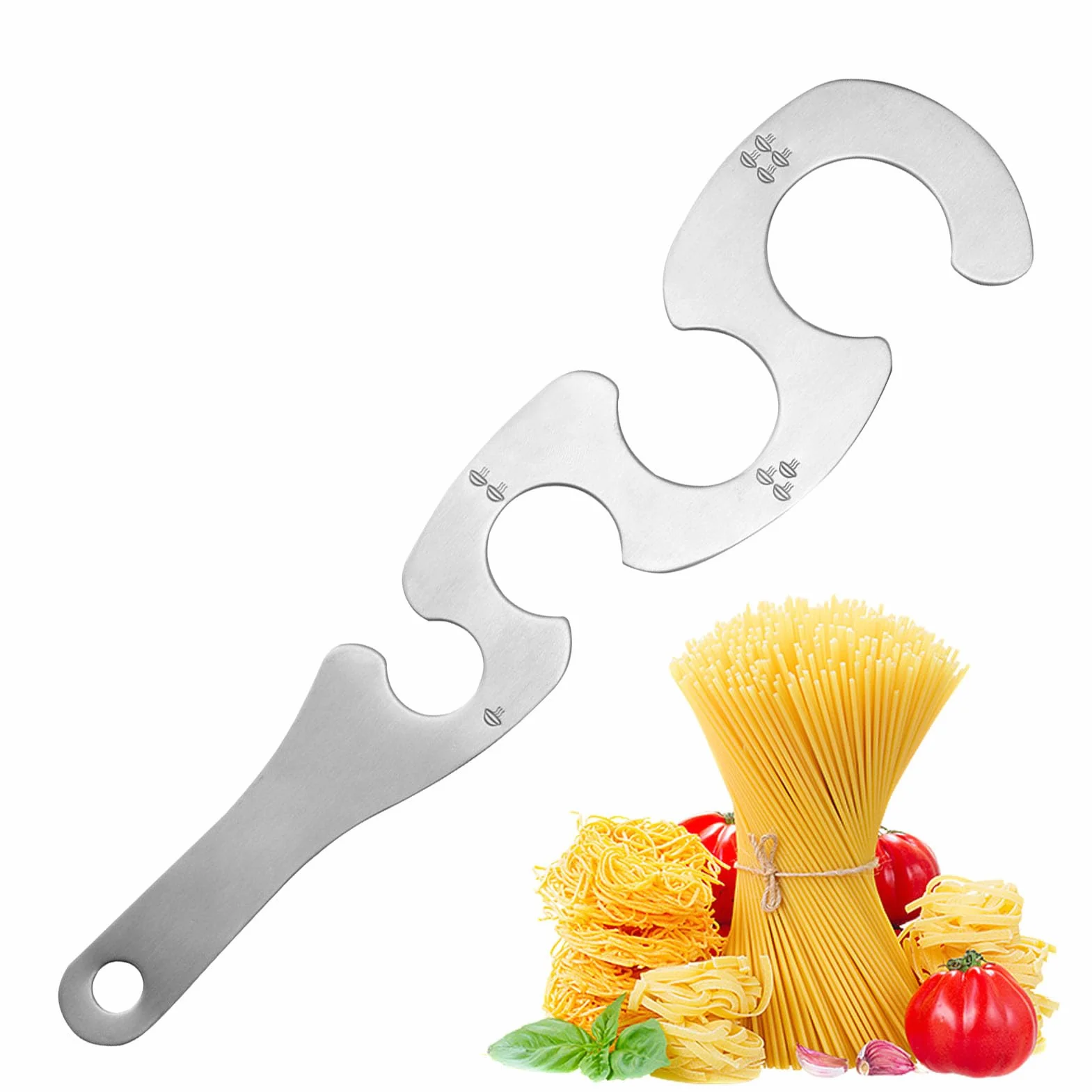 Medidor de Espaguetis de Acero Inoxidable Herramienta para Medir Pasta en Forma de S