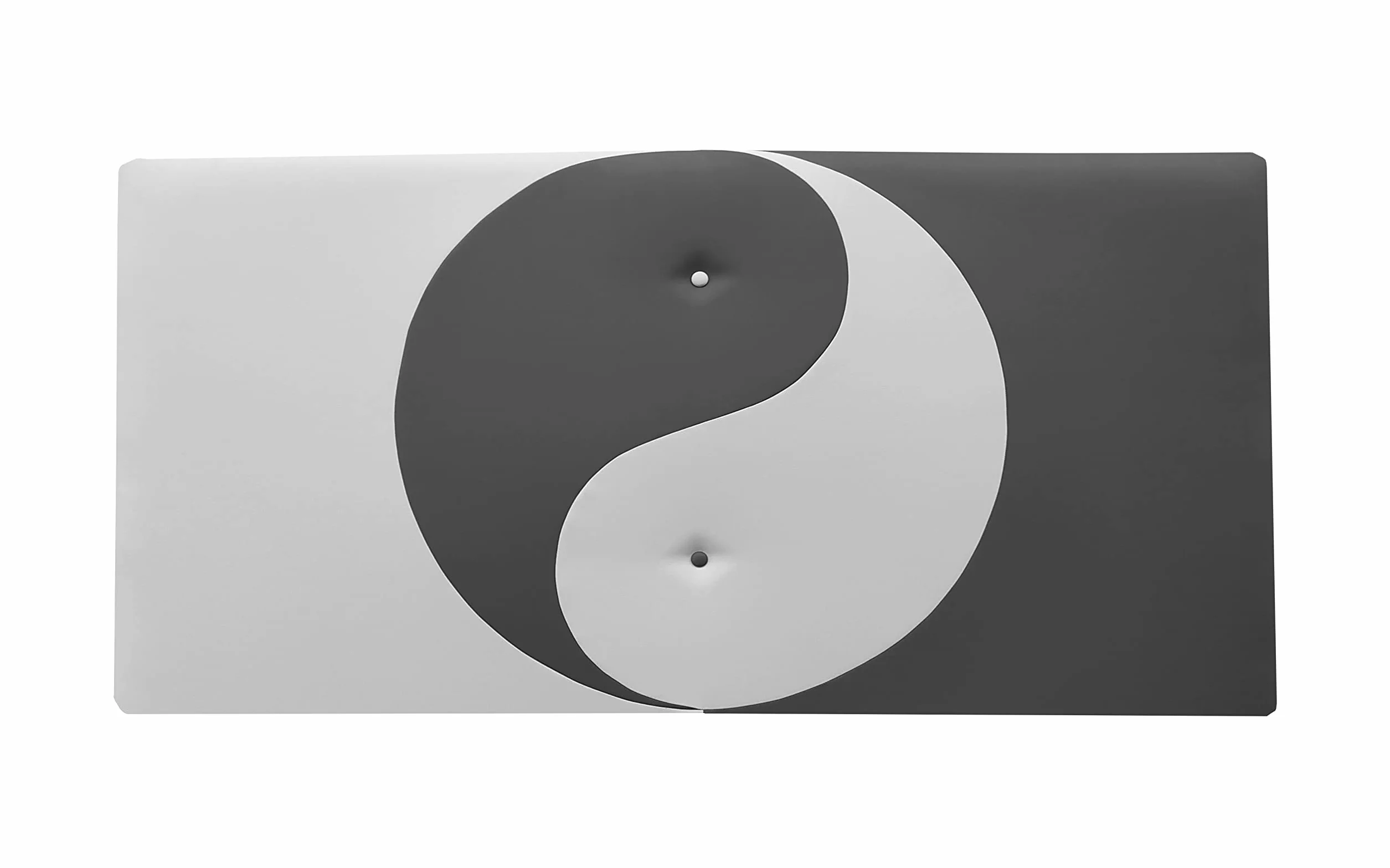 ONEK-DECCO Cabecero de Cama Mod.Ying Yang tapizado en Polipiel,Acolchado de Espuma Varias Medidas y Colores,Cabezal niños, Juvenil y Cama Matrimonio (160x70, Blanco-Gris)