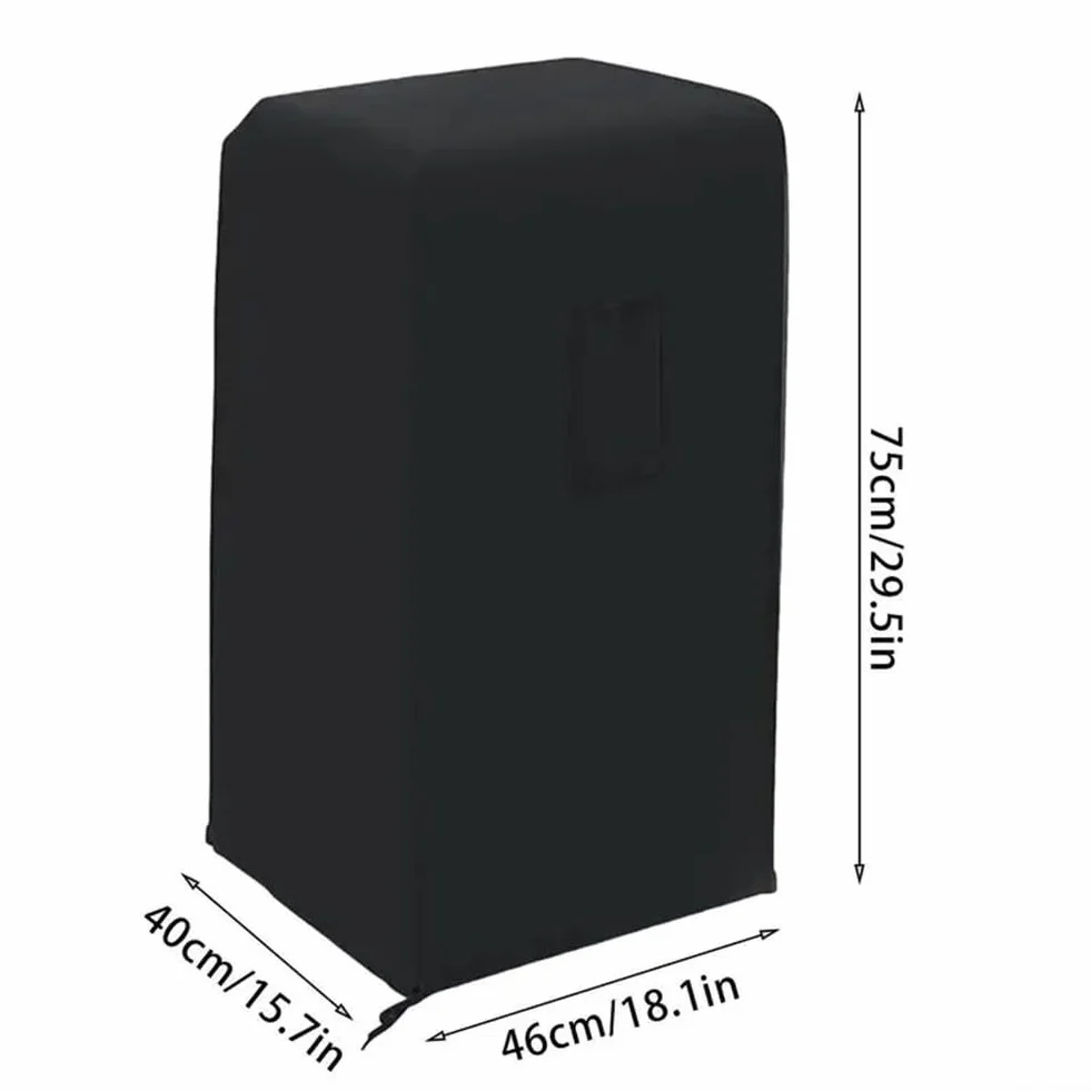 Funda portátil para aire acondicionado, correa ajustable, protector a prueba de polvo, elástico de seda de leche, ajuste para 15.7 x 18 x 30 pulgadas, bolsillo negro lavable a máquina para control