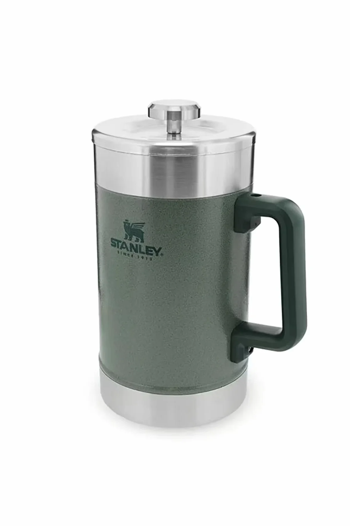 Stanley 1913 Classic Stay Hot French Press 1.4L - Hammertone Green | Se mantiene caliente 4 horas - Filtro de malla - Sedimento mínimo - Prensa de café de acero integrada - Sin BPA