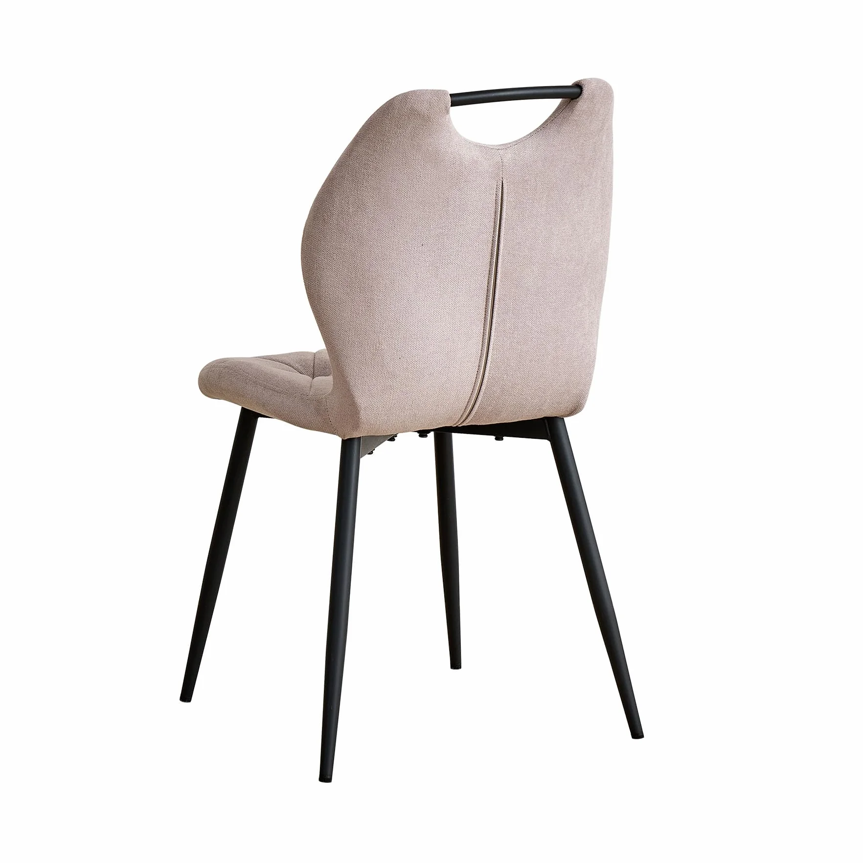 Juego de 4 Sillas de Comedor, Sillas de Cocina Tapizadas con Respaldo Alto y asa, Sillas de Tela sin Brazos para el Hogar, la Oficina, el Apartamento y la Sala (Caqui)