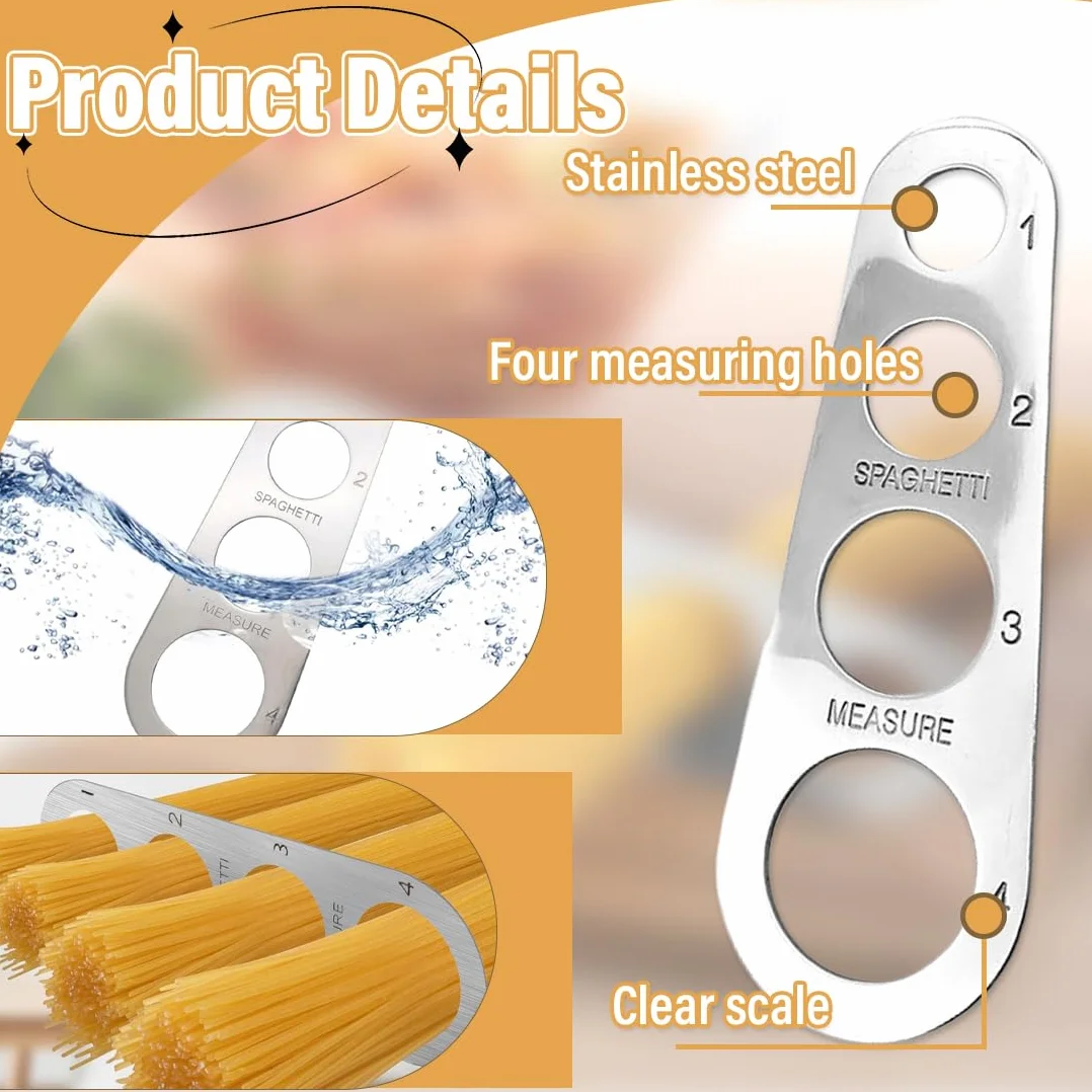 Medidores para pasta de acero inoxidable Paquete de 3 con 4 orificios de medición