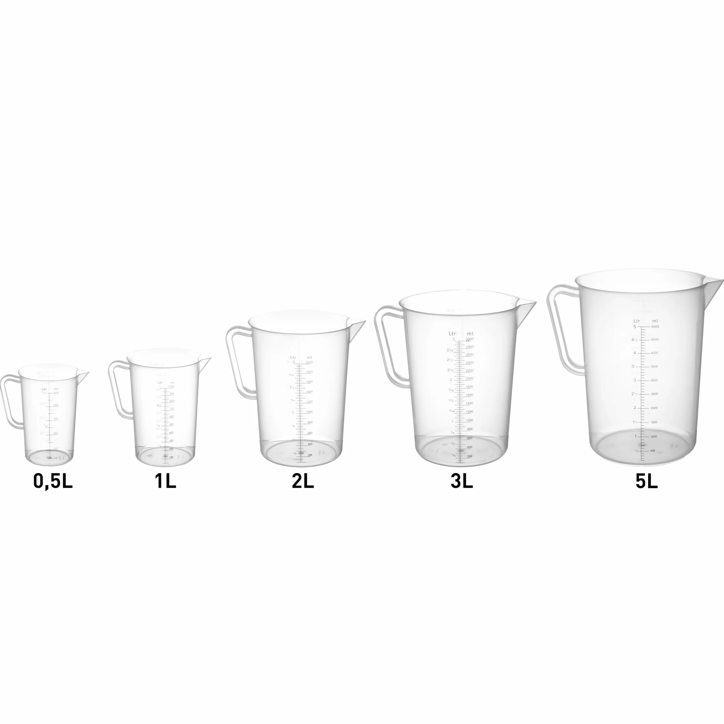 HENDI Jarra Medidora Polipropileno 5L Vaso Medidor Transparente Ø190x270mm