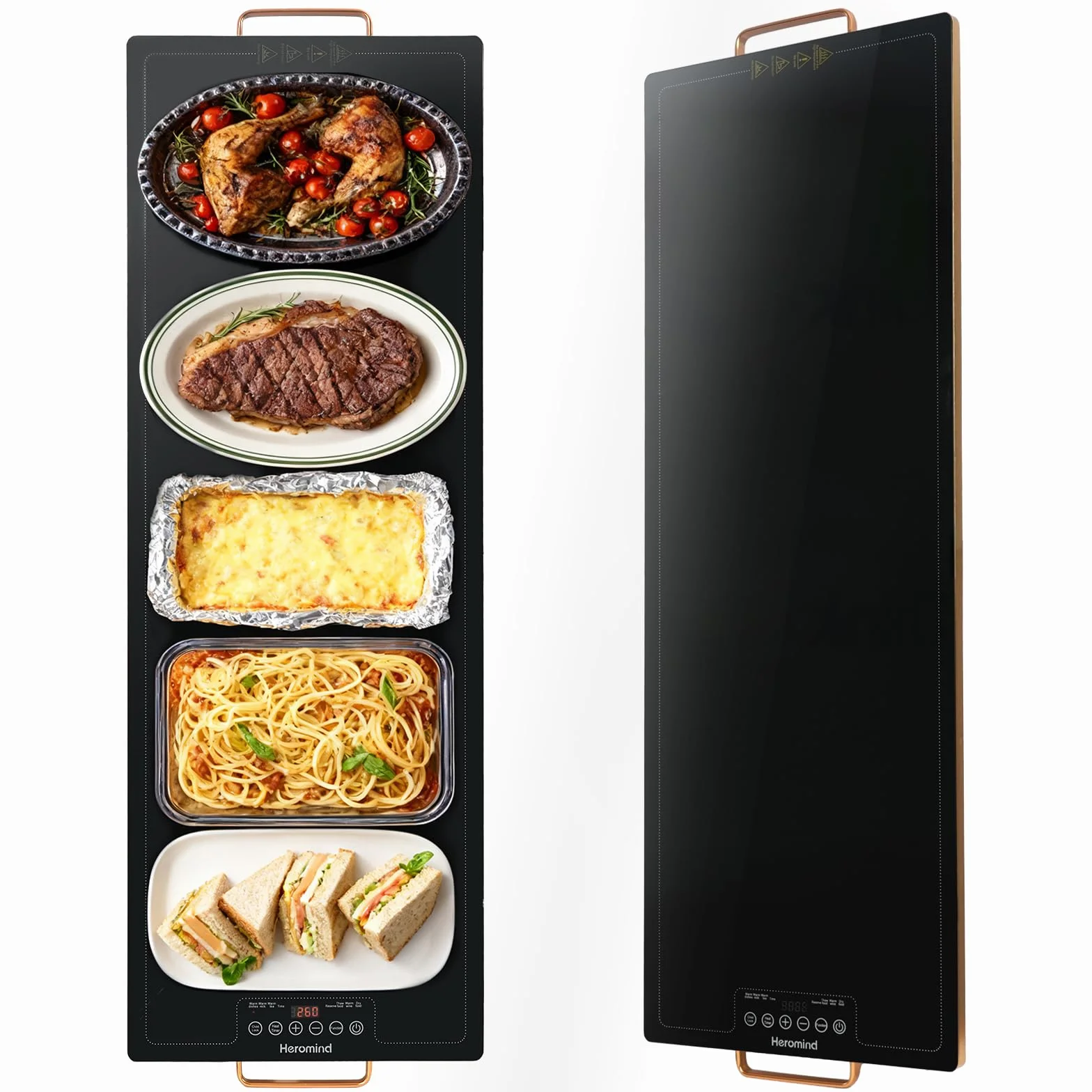 Bandeja de Calentamiento Eléctrico, 100x35cm, 450W Plato Calefactor para Comidas, Mantiene Calientes Platos y Bebidas, Ideal para Restaurantes, Hogar y Buffets