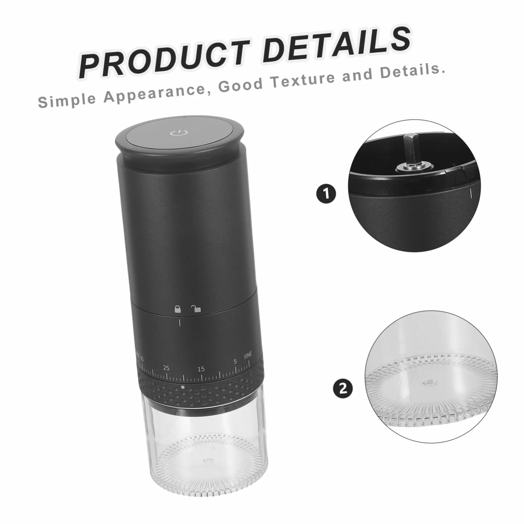 TOPBATHY Molino Eléctrico Compacto para Café y Especias con Tecnología de Molienda Precisa, Capacidad de 25g y Diseño Portátil para Apartamentos Pequeños