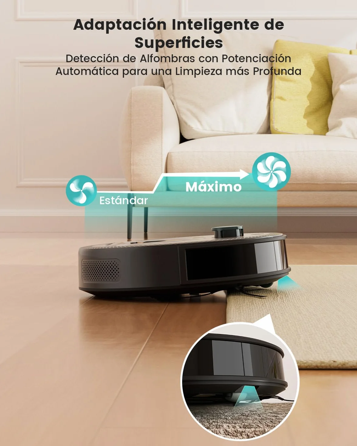 Lefant M330 Pro Robot Aspirador y Fregasuelos 3 en 1, Navegación dToF, 5000Pa, 150 min, Evitación de Obstáculos PSD 190°, WiFi 2,4/5GHz