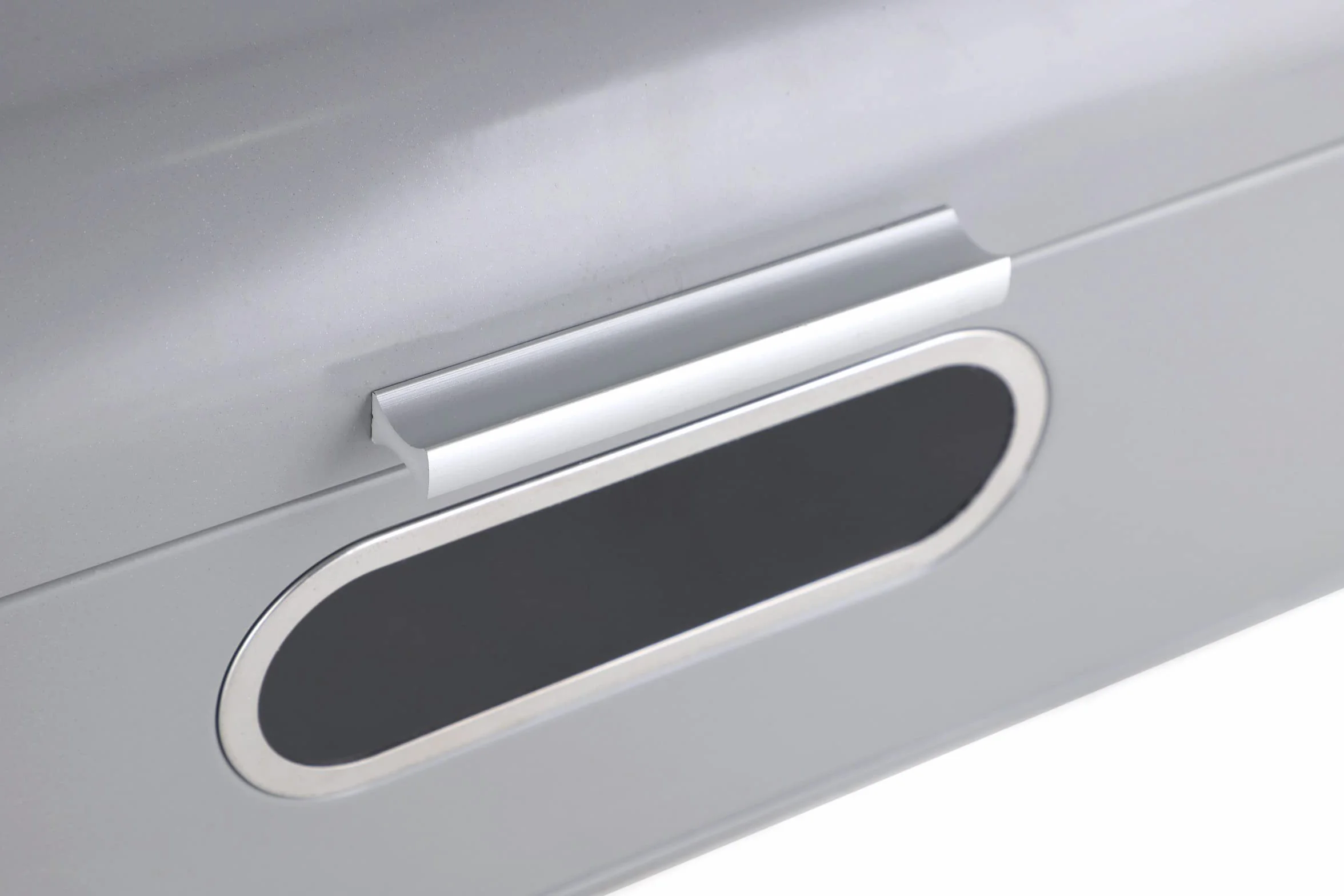 ECHTWERK Elegante panera de metal retro con ventana, caja de almacenamiento de ahorro de espacio, cesta de pan con tapa, almacenamiento para pan fresco aún más tiempo, gris, 42 x 23 x 16,5 cm