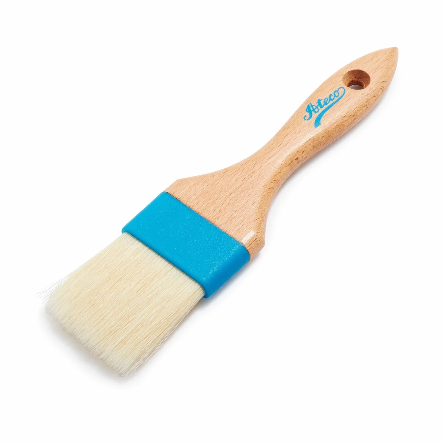 Ateco 60215 - Cepillo para repostería, cabeza de 1,5 pulgadas de ancho con cerdas de jabalí blanco natural, virola compuesta y mango de madera