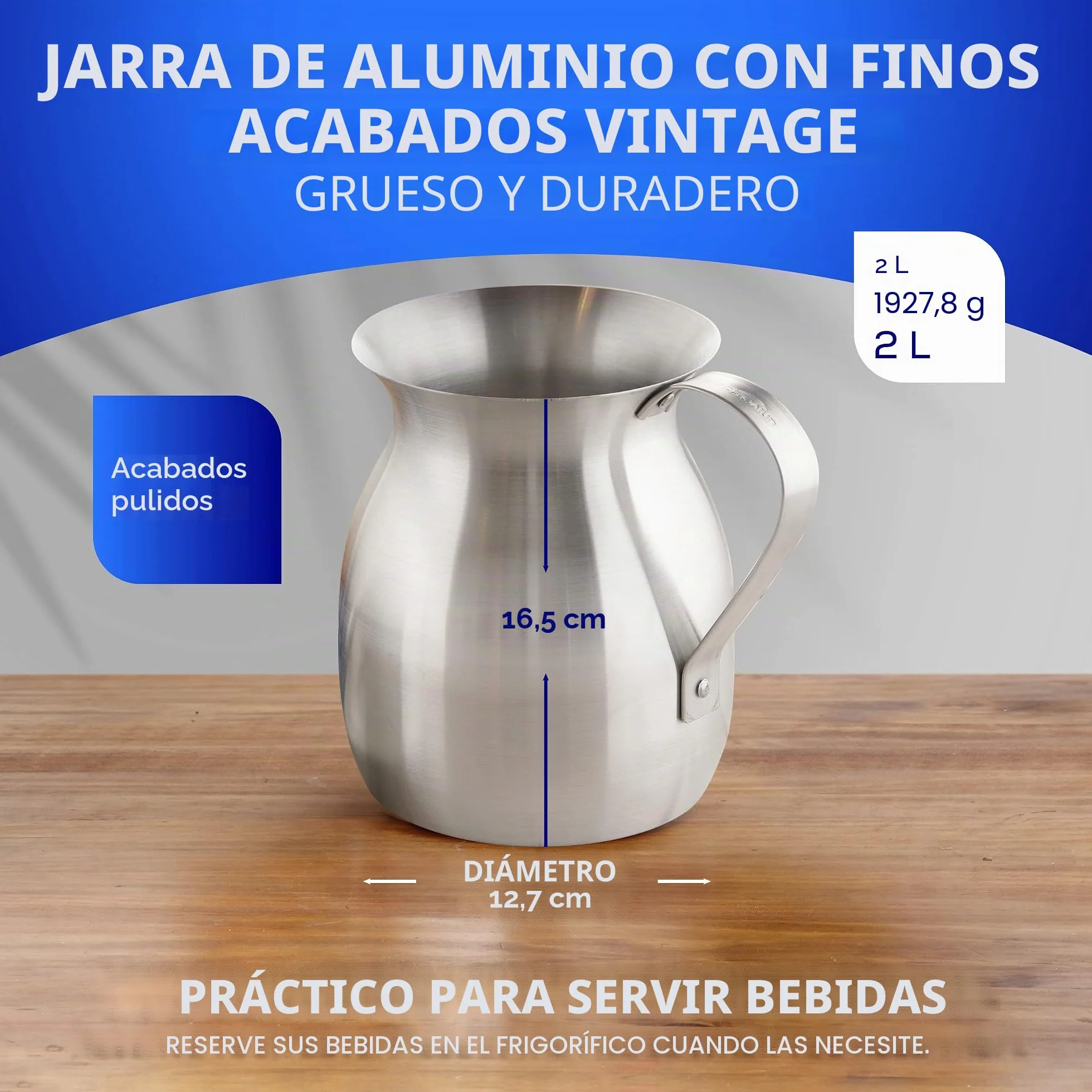 Olla Colombiana Chocolatera 2.1 cuartos galón 2L - Máquina de chocolate caliente aluminio para café leche