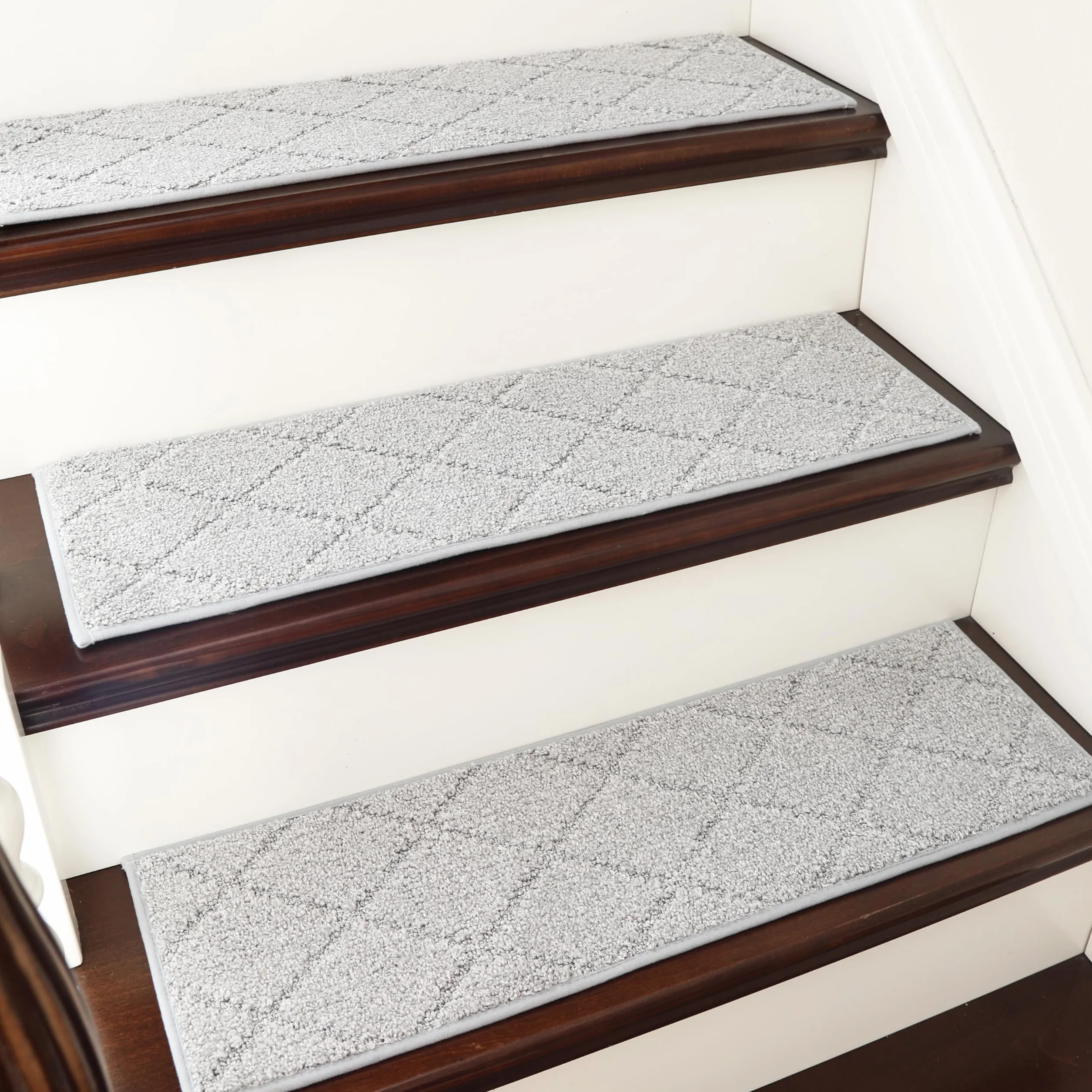 COSY HOMEER Alfombrillas para escalones interiores, 70 x 22 cm, 15 unidades, autoadhesivas, alfombra para escaleras antideslizantes, parte trasera de elastómero termoplástico, lavables a máquina, 100%