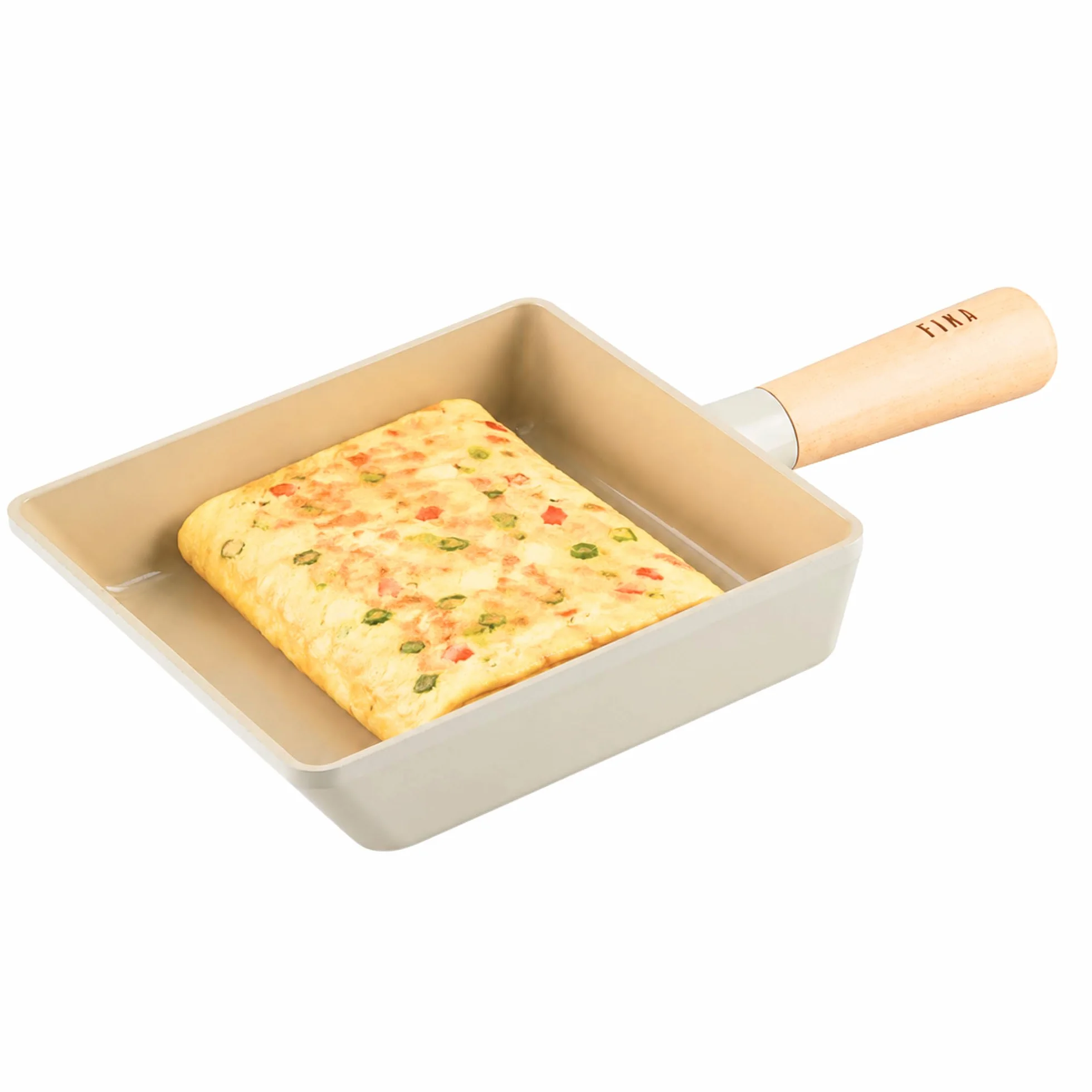 FIKA - Sartén antiadherente para huevos Tamagoyaki de 6 pulgadas, sartén japonesa para huevos enrollados, sartén rectangular con mango de madera, compatible con inducción, fabricado en Corea (15 cm)