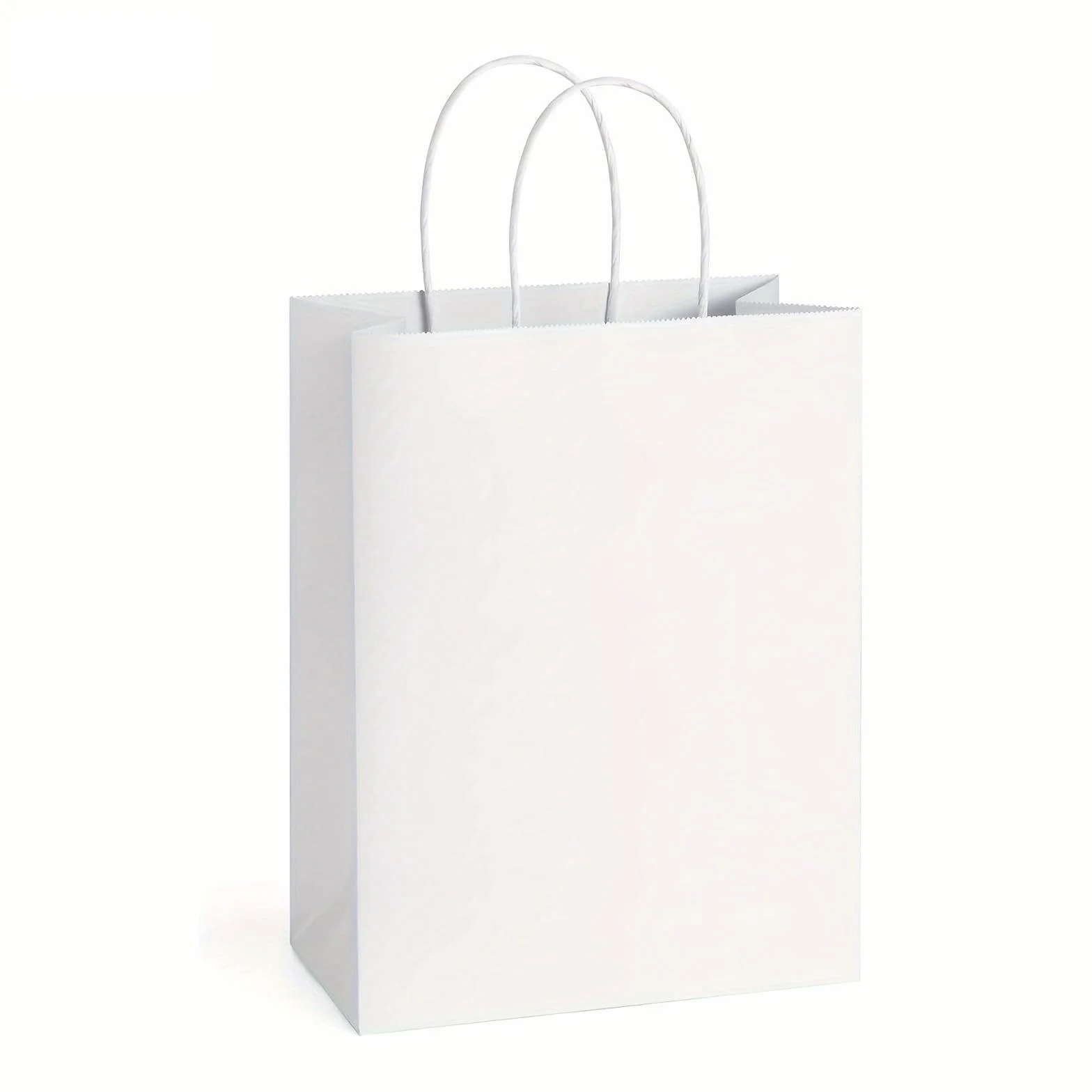 Bolsa Regalo 10-40 Bolsas De Regalo De Papel Marrón Con Asa | For negocios, bodas, fiestas de cumpleaños, bolsas de regalo, bolsas de compras(White,20PCS,21x11x27CM)