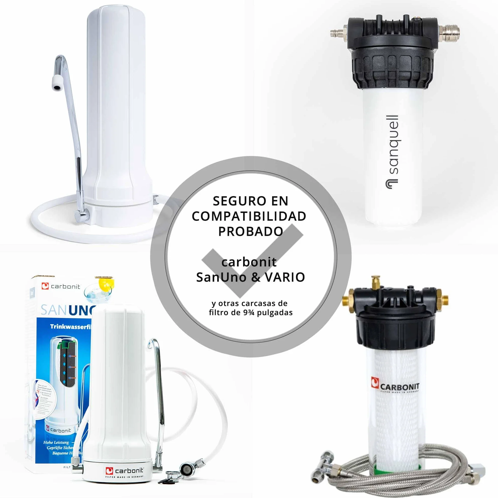 Filtro de agua Superflow Comfort CBF3 | filtra fiablemente los contaminantes y el sabor | para carbonit Vario, Sanuno | hasta 8 litros/minuto | carbón activo sinterizado