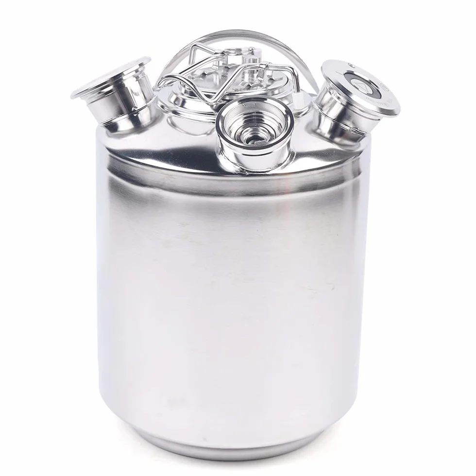 Depósito de limpieza, 10 litros, barril de limpieza de cerveza, acero inoxidable, recipiente de limpieza para cerveza, recipiente de limpieza para cerveza casera, hotel, pub