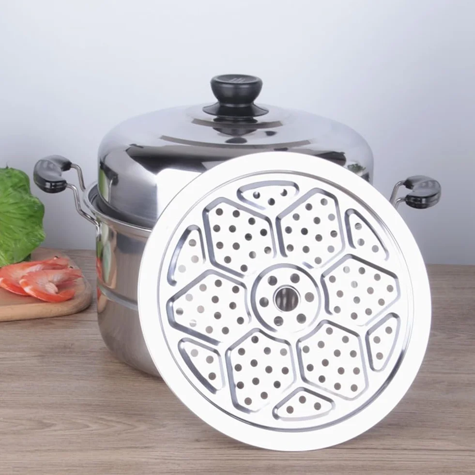 Bandeja de vapor de acero inoxidable 304, redonda para cocinar al vapor, 29 cm