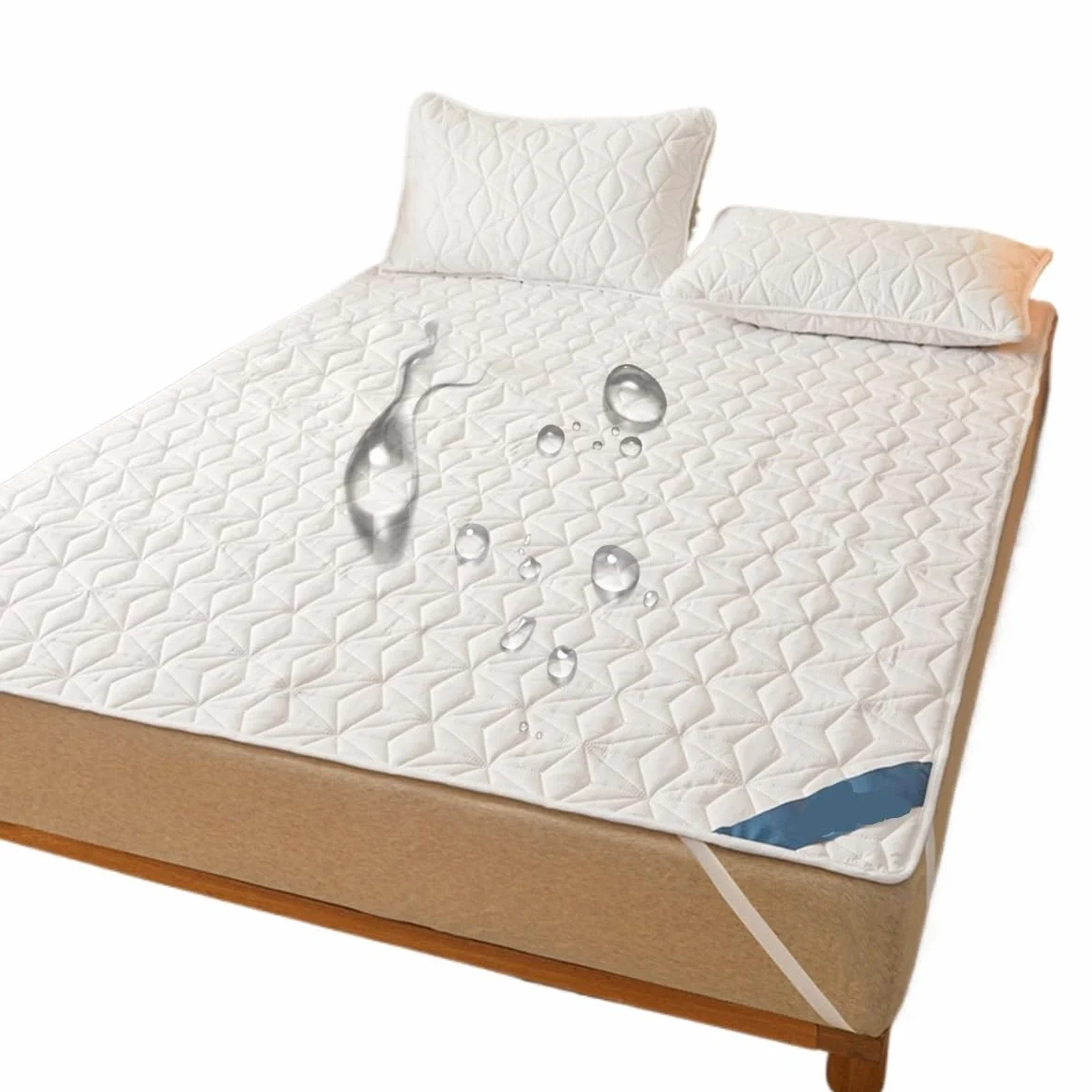 Protector Impermeable Colchon, Cubre Colchon Protector de colchón impermeable - Funda de colchón transpirable y silenciosa con 4 correas elásticas en las esquinas. Se adapta a hasta 40 cm de profundid