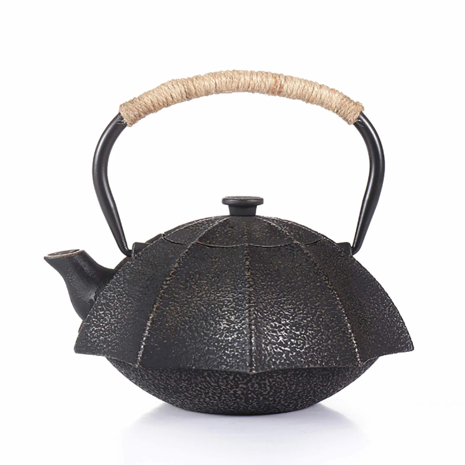 Hervidor de té de hierro fundido, tetera de hierro fundido, pared interior esmaltada, 600 ml