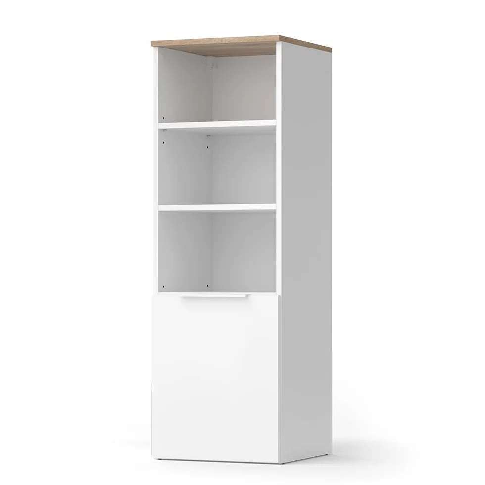 Vicco Armario Universal Wido, Blanco/Sonoma, 40.2 x 120 cm con una Puerta, Apto para el Almacenamiento de artículos del hogar