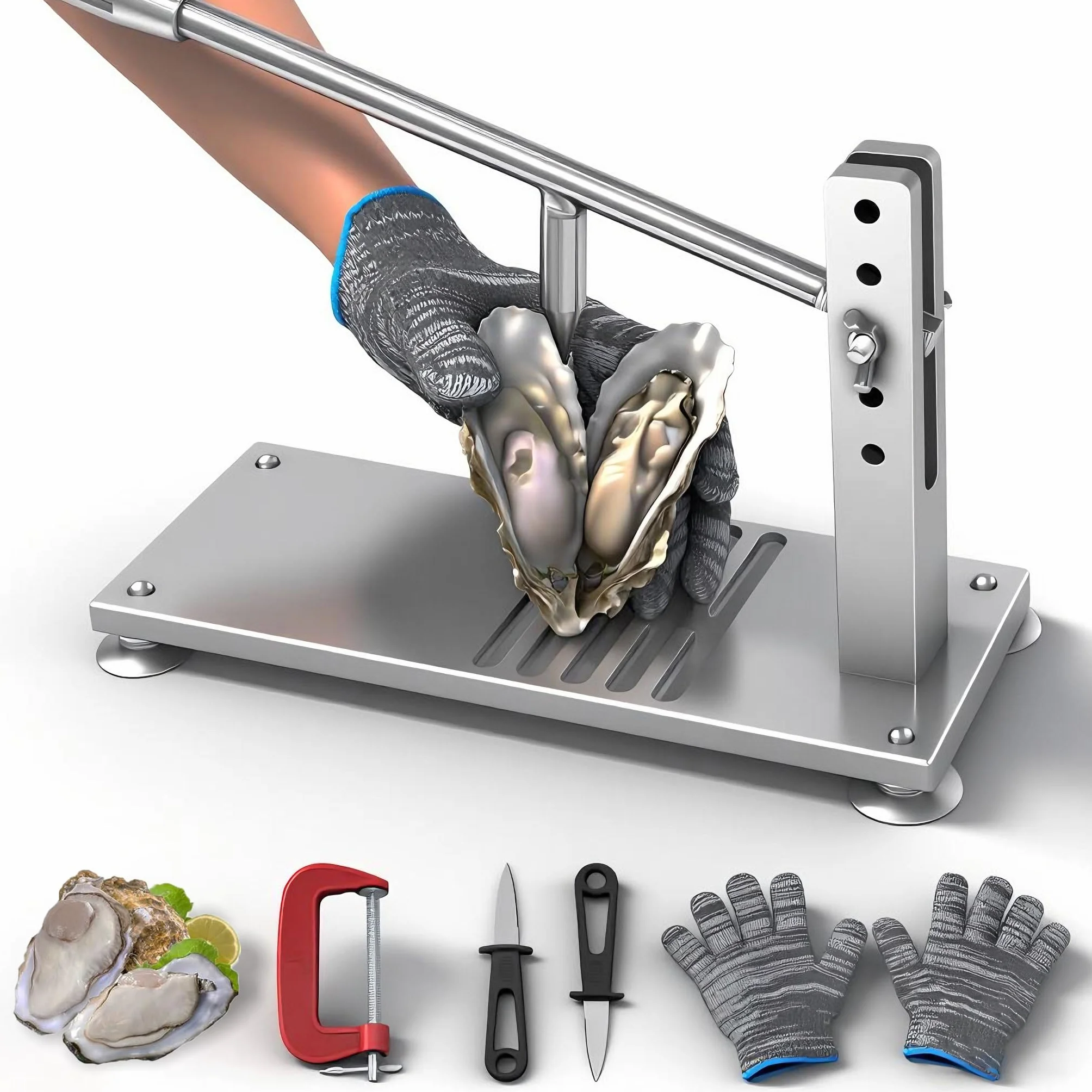 BIUWING Oyster Shucker Machine, juego de herramientas de abridor de almejas de ostras, máquina abridor de ostras (actualizada)