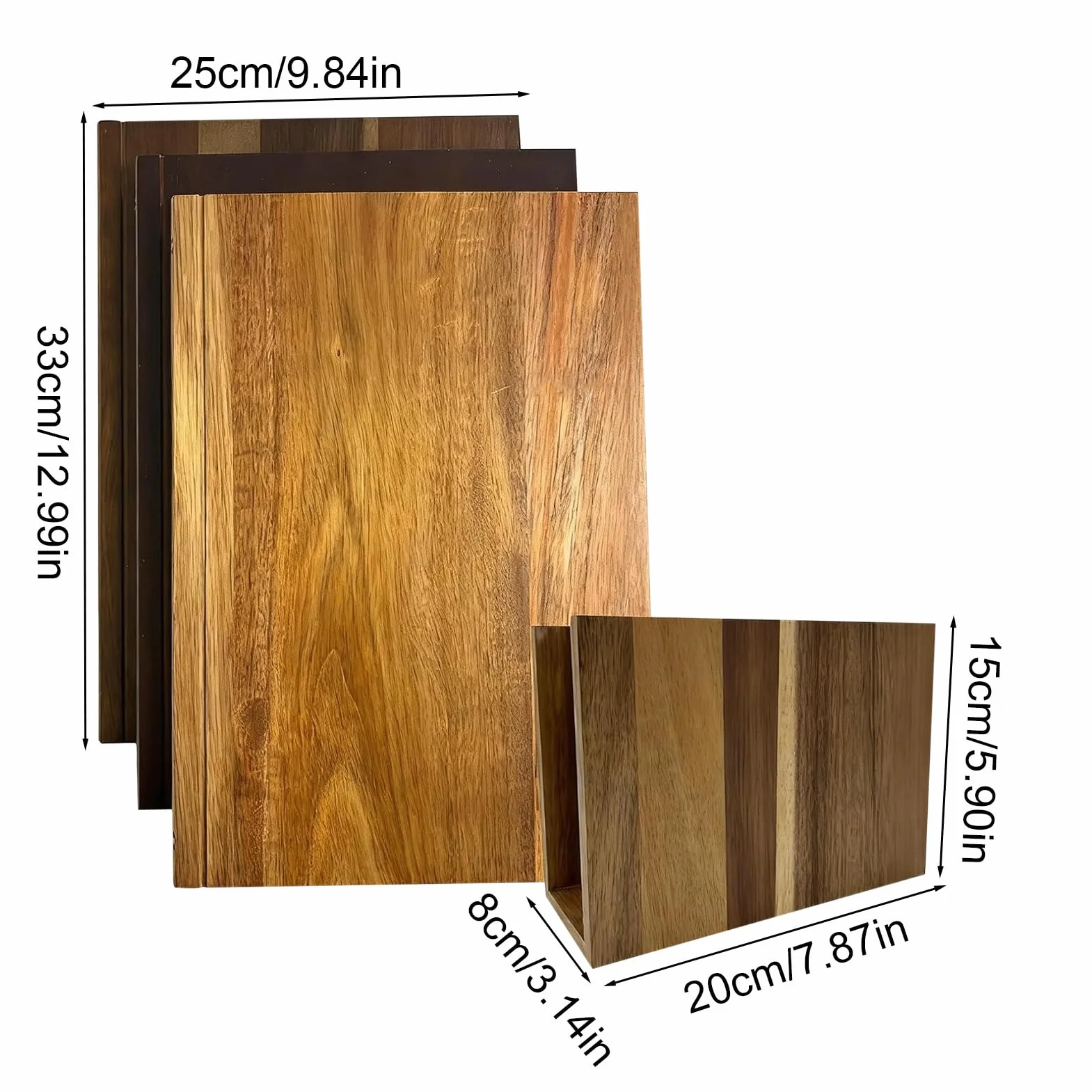 Tabla de Cortar Juego de Suministros de Madera de Gran Grosor de 3 Piezas | Tabla De Cortar Para Queso, Pan, Carne, Verduras, el Hogar, la Comida, la Familia y los Amigos