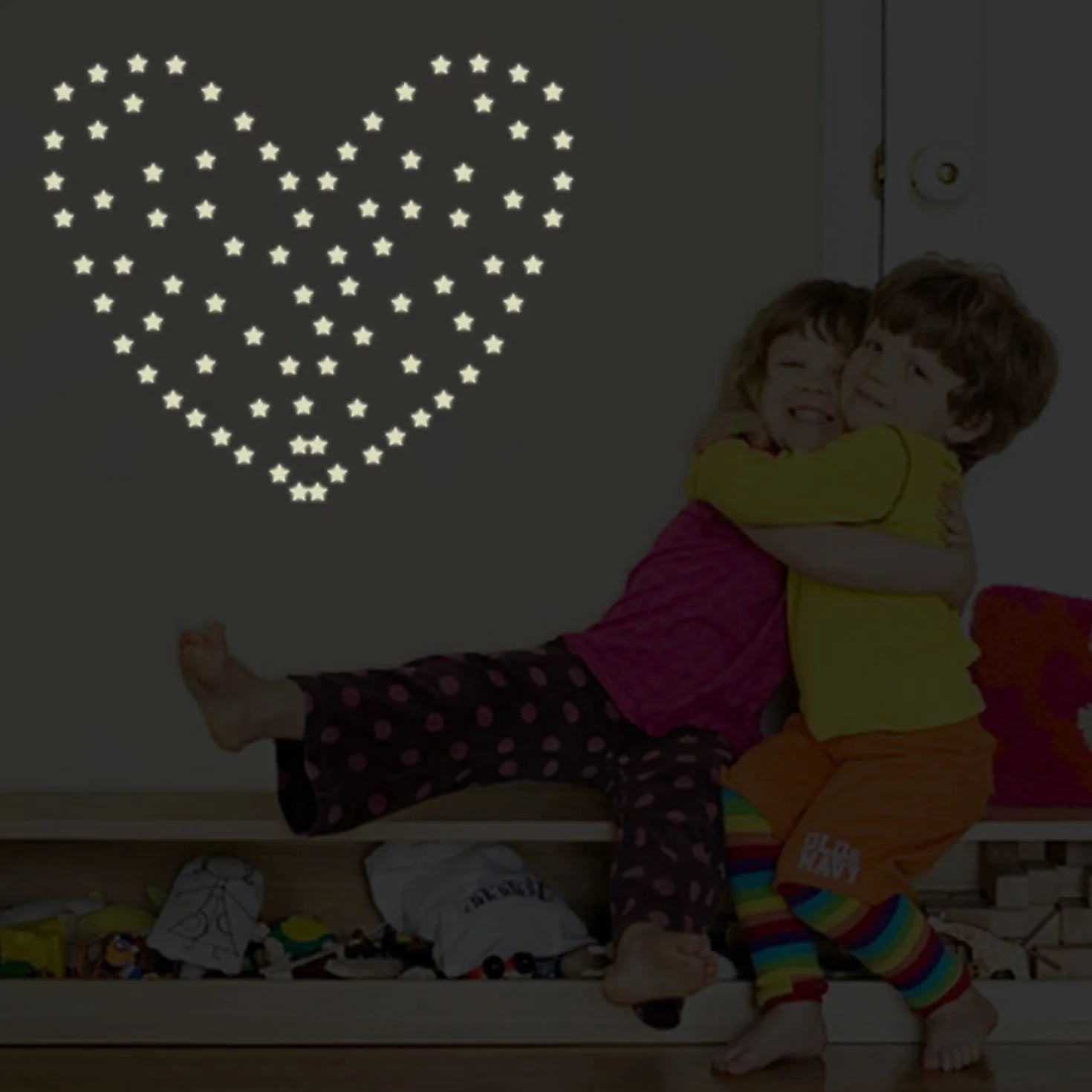 Pegatinas de estrella que brillan en la oscuridad, adhesivas luminosas DIY para dormitorio infantil