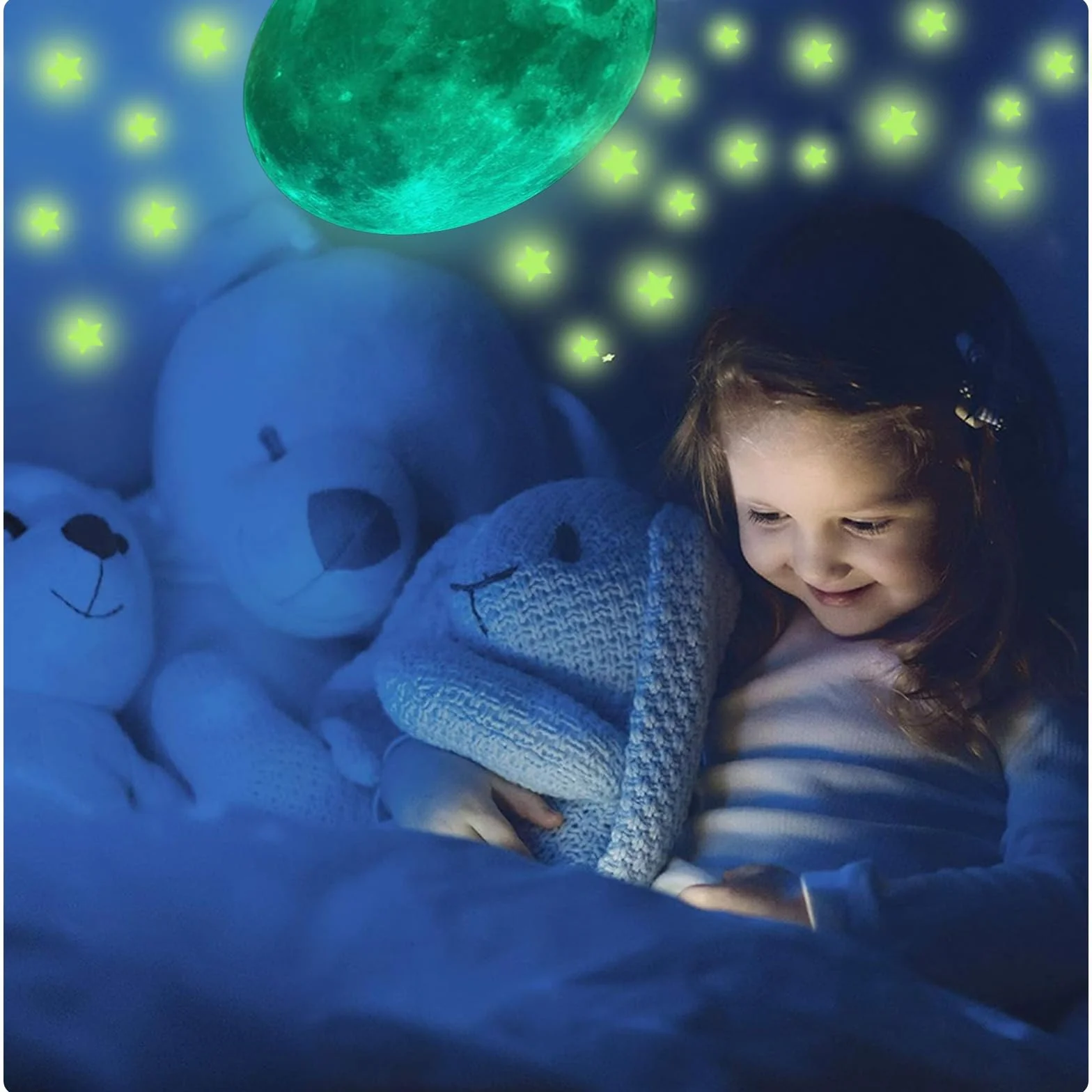 Pegatinas Estrella Luminoso 334 Piezas, Absorción Luz Estrellas Fluorescentes para Techo Decoración Dormitorio