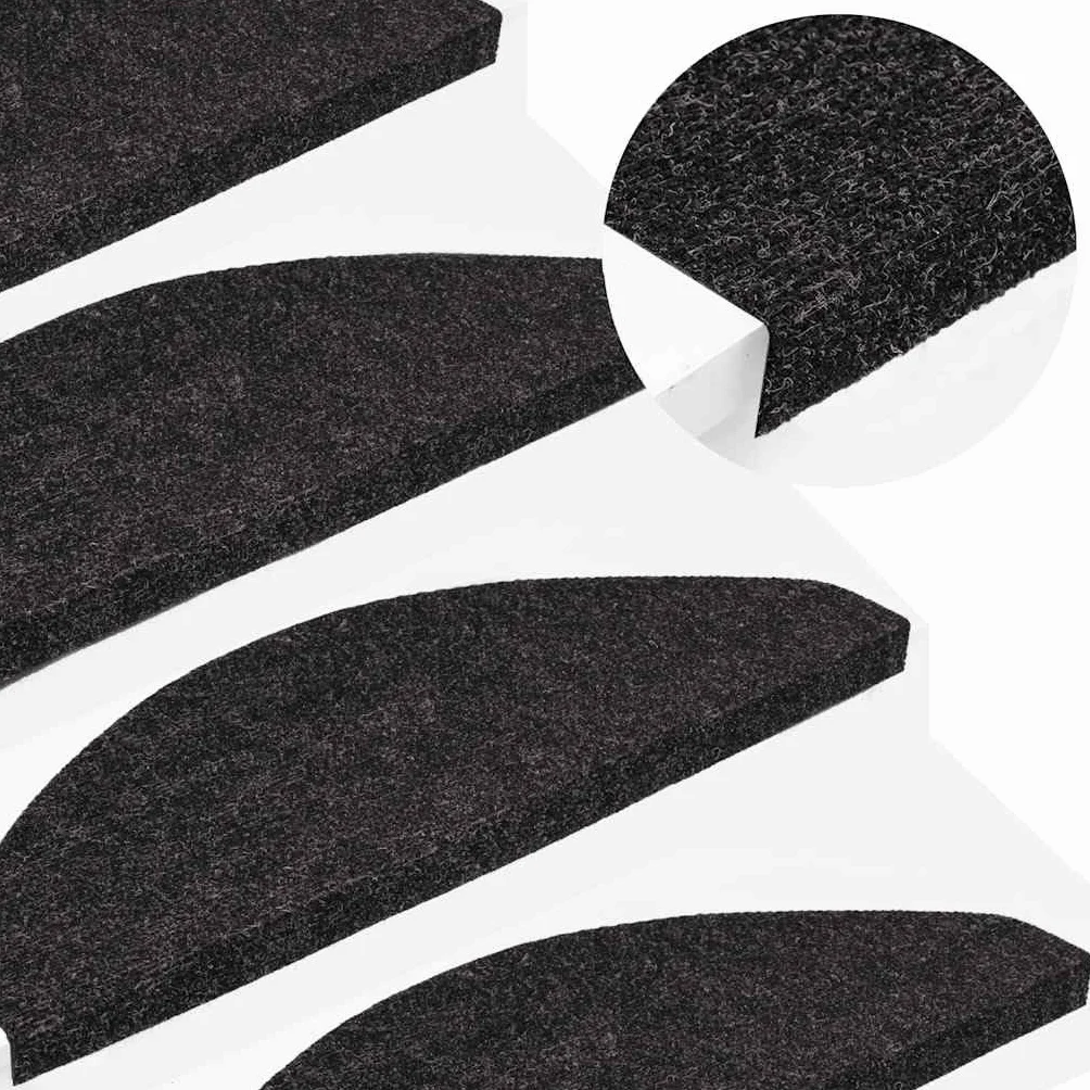 Alfombrillas para escalones autoadhesivas, 30 unidades, antracita, 65 x 22,5 x 3,5 cm, antideslizantes, con alfombrilla antideslizante, protección para escaleras de madera y mascotas