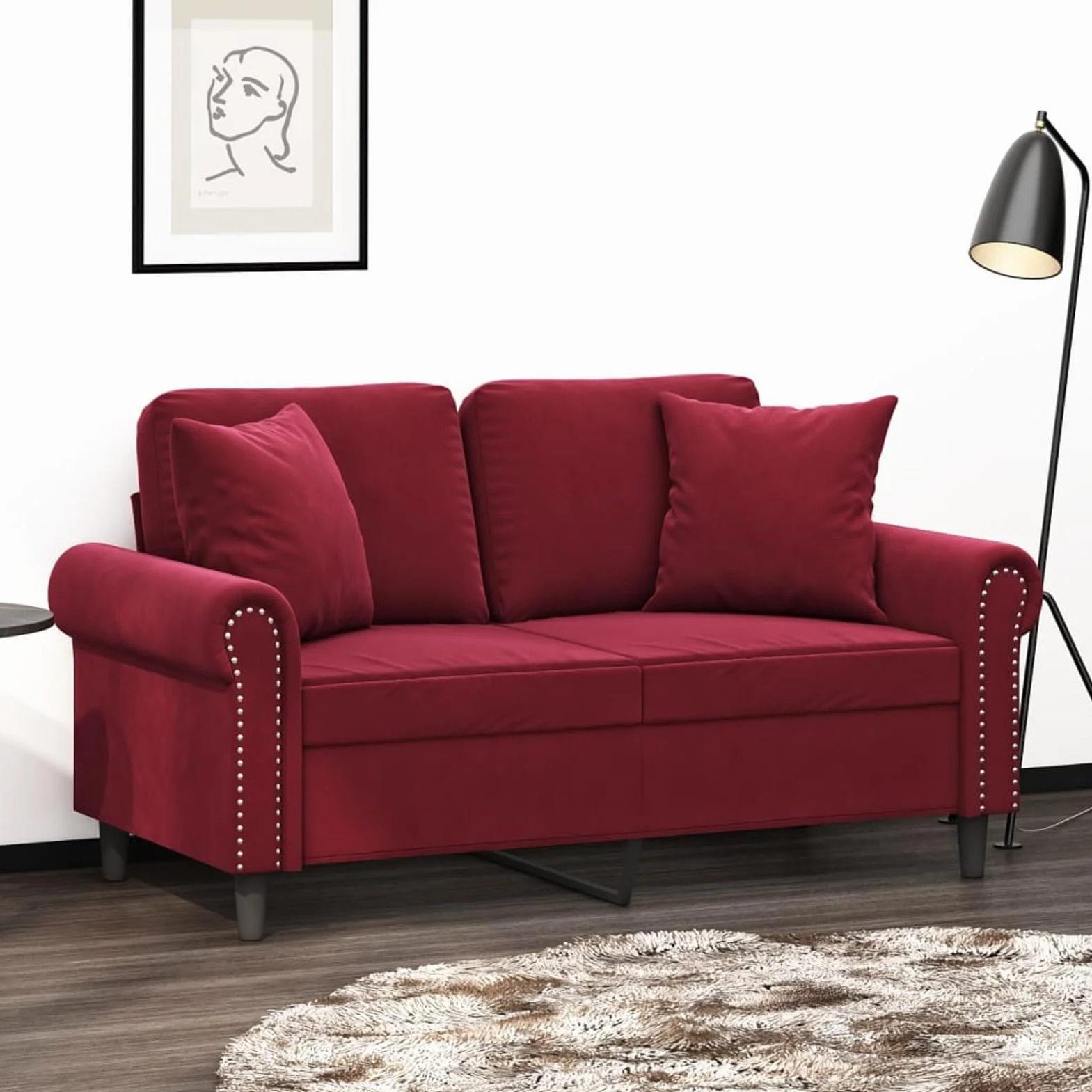 ZEYUAN Cojines Decorativos 2 uds Terciopelo Rojo Tinto 40x40 cm, Cojines Sofa con Relleno Incluido, Funda Cojin Sofa, Decoracion Salon - SPU:349489