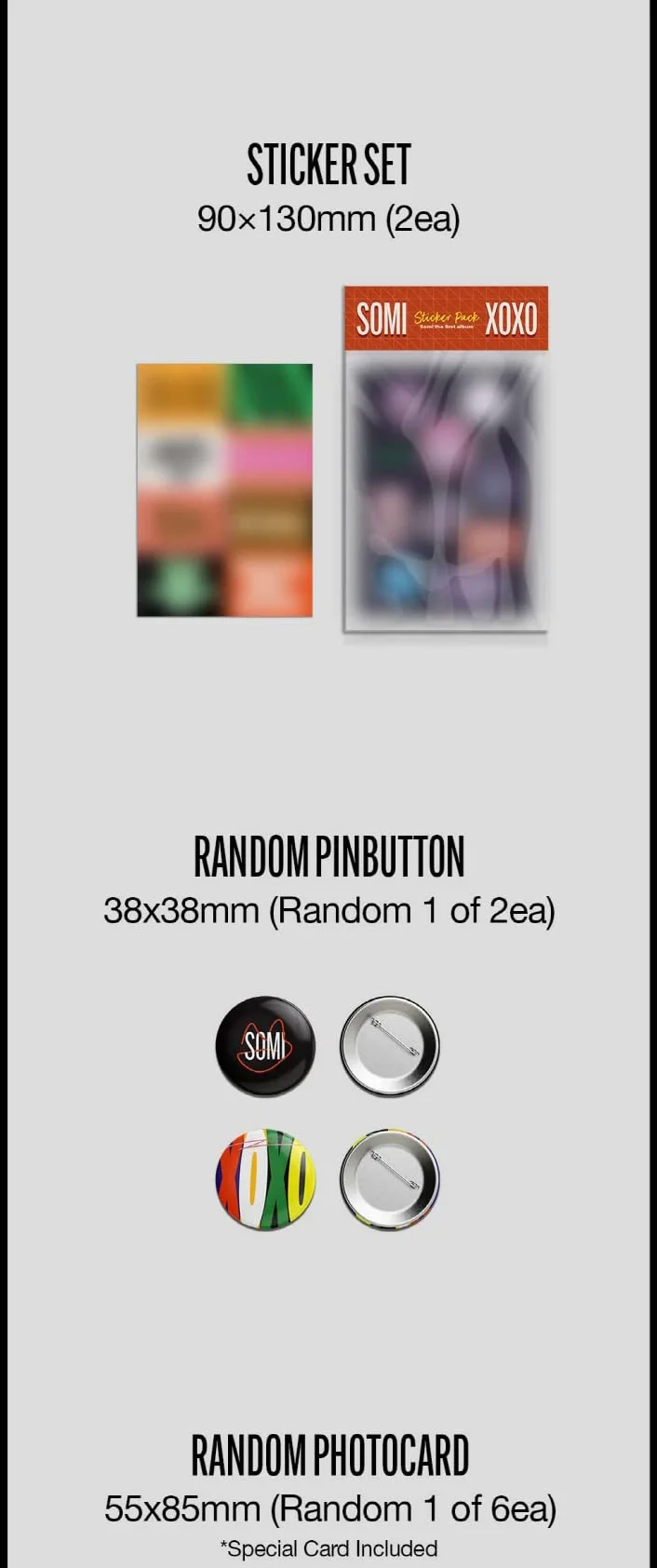 IOI Jeon Somi SO MI XOXO 1er álbum O versión CD+PhotoBook+8p postal+mini nota+2p pegatina+1ea botón pin+1p PhotoCard+Message PhotoCard Set+Seguimiento Kpop sellado