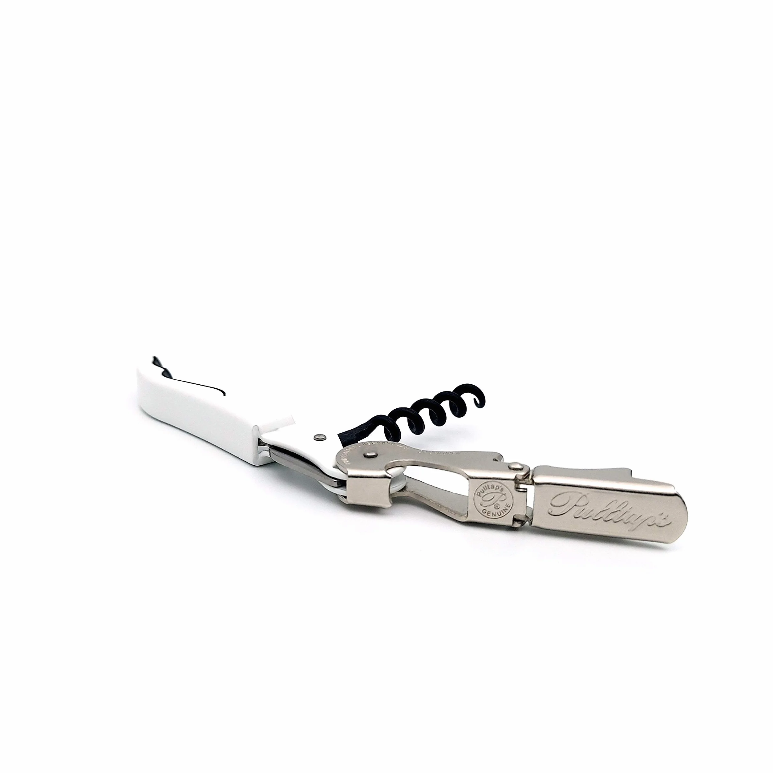 Pulltap's Sacacorchos clásico con doble bisagra para llave de vino, para zurdos (blanco), regular