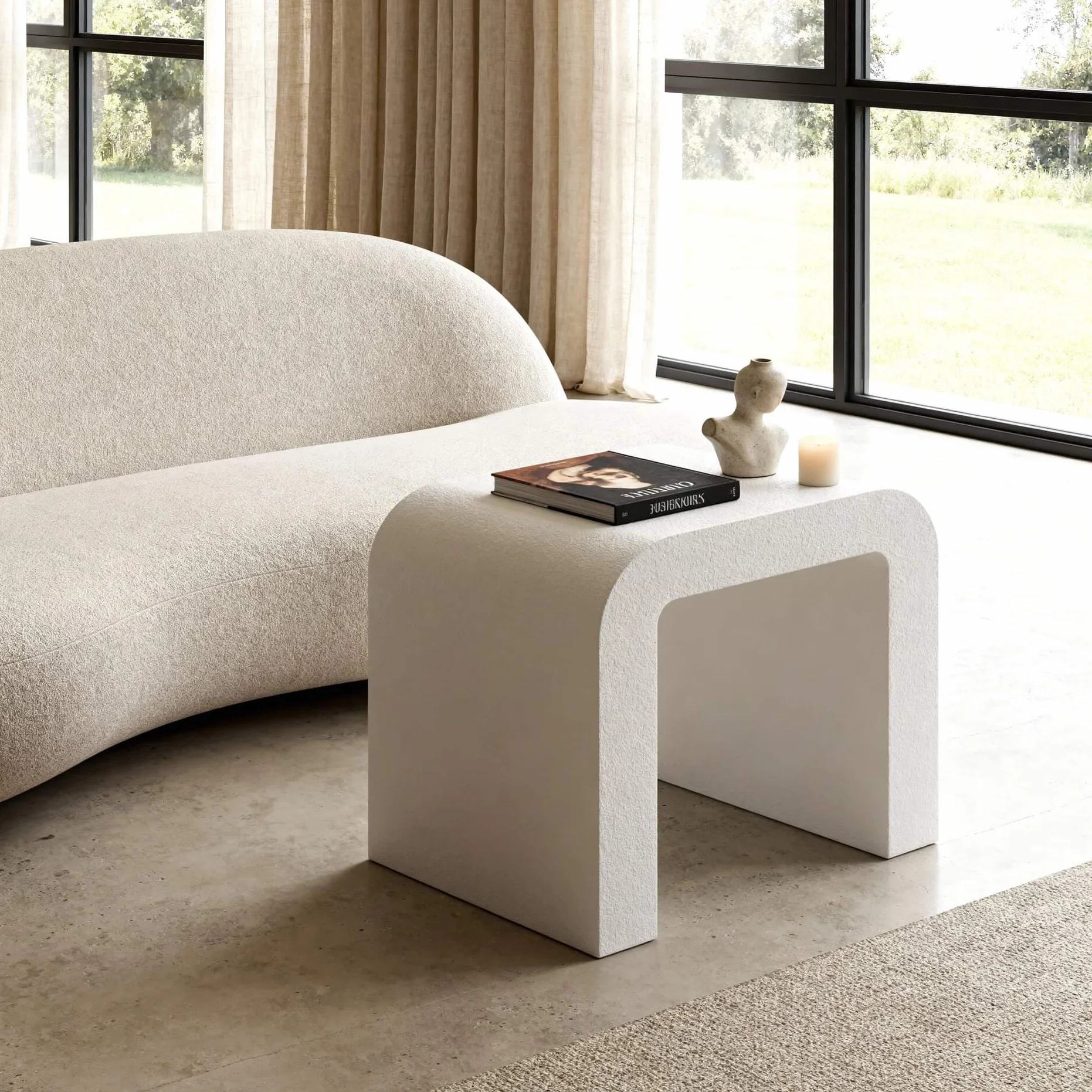 Rebecca Mobili Mesa de Centro, Mesa Decorativa para Salón, Blanca en MDF, Diseño Moderno – Medidas AxANxFON: 45 x 40 x 30 cm – Art. RE7274