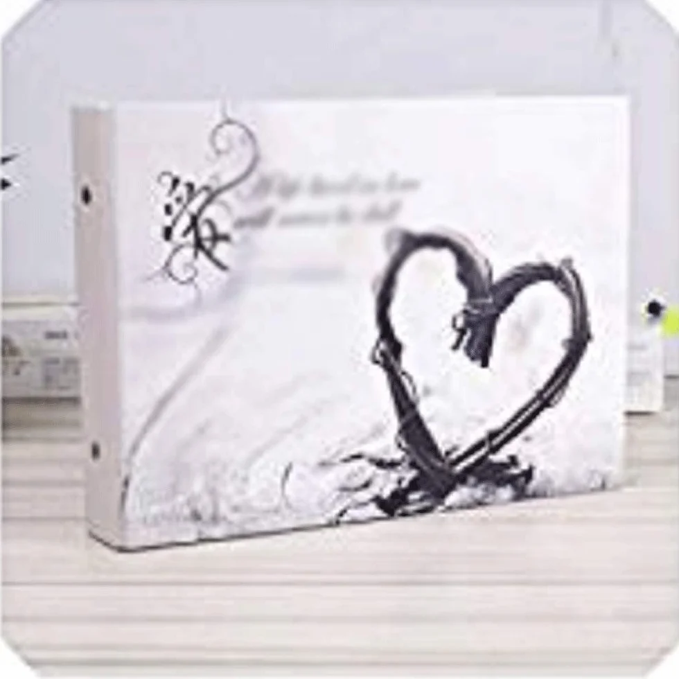 Álbum - Marco de Tela Cubierta Bolsillos for álbumes de Fotos Fotos de Fotos Anhelo de Amor Amantes de álbumes de Fotos Fotos de Bodas Álbum de Registro de Memoria Familiar Hecho a Mano