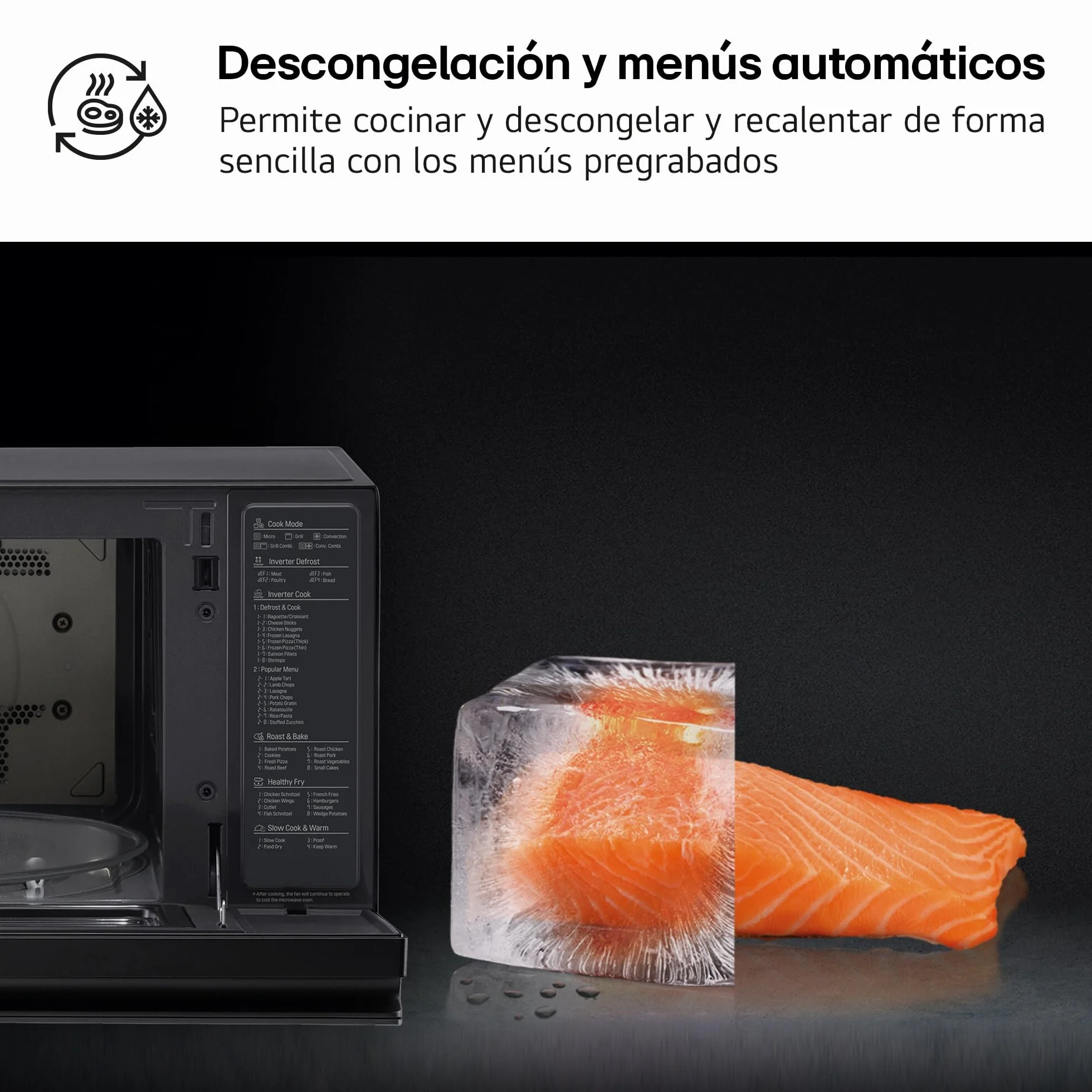 LG Horno Microondas 4 en 1 39L 1100W Smart Inverter Negro