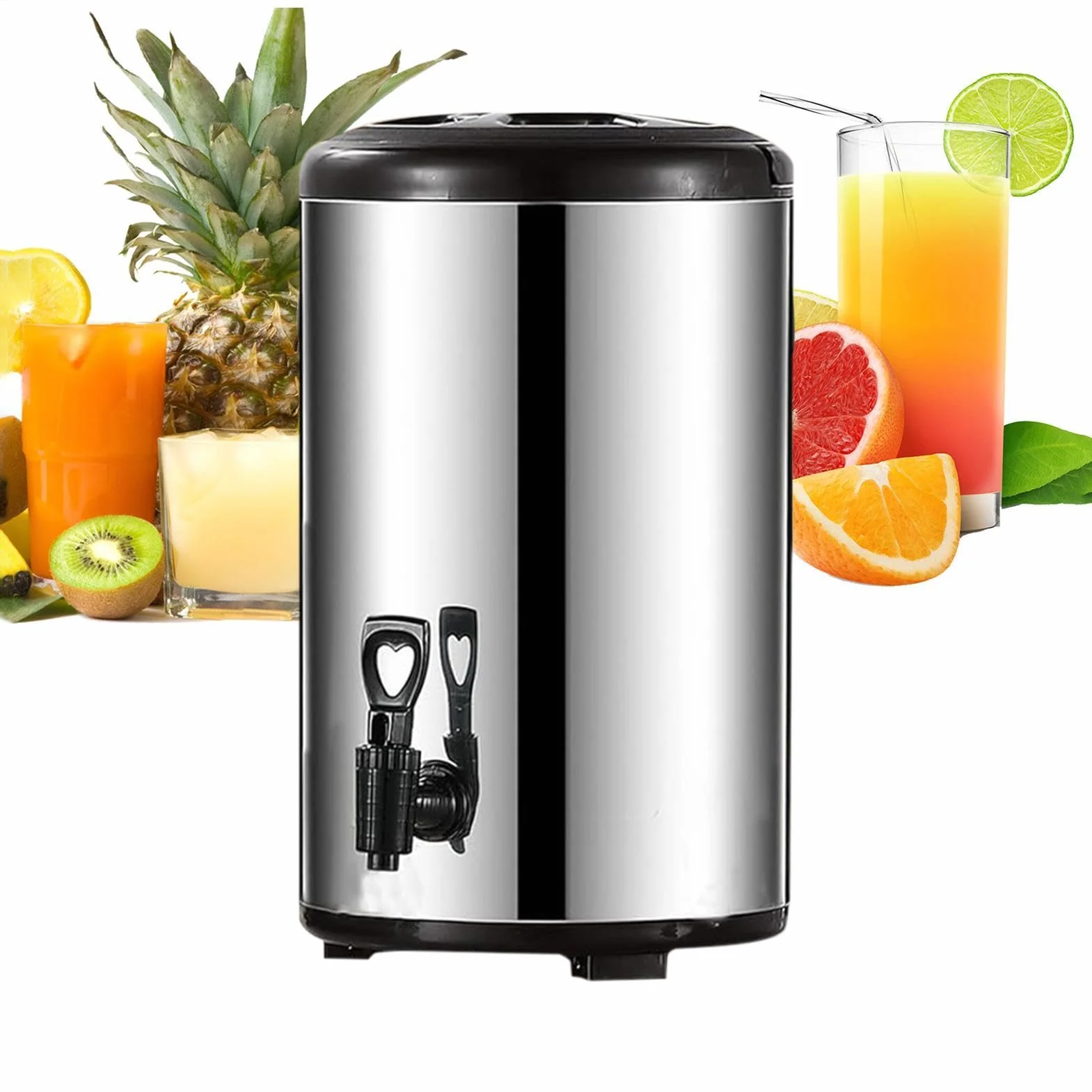 Dispensador De Bebidas | Con Grifo Y Recipiente De Doble Pared Aislante,Jarra Térmica de Acero Inoxidable de Gran Capacidad para Agua Caliente | para Zumos Té Infusión Leche Café Catering