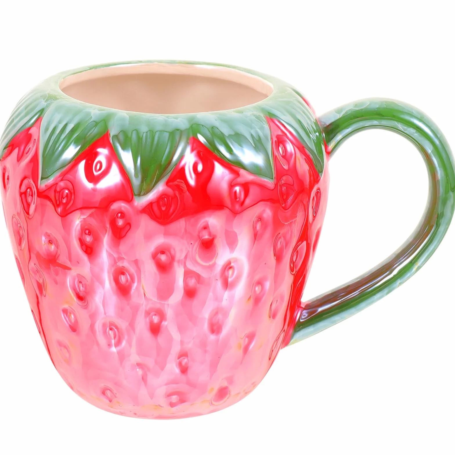 PRETYZOOM Taza de Cerámica Forma de Fresa para Cocina, Asa y Apta para Lavavajillas, Adecuado para Café y Bebidas Desayuno